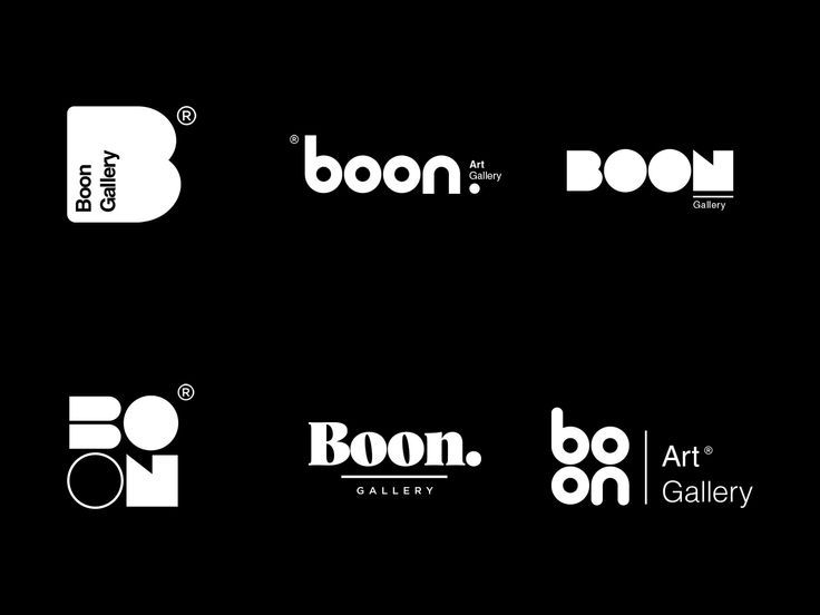 This image showcases a set of clean, minimalist logo variations for a gallery brand, emphasizing strong typographic hierarchy and sophisticated branding. The design relies heavily on negative space and precise alignment to convey a sense of modern professionalism and artistic seriousness.