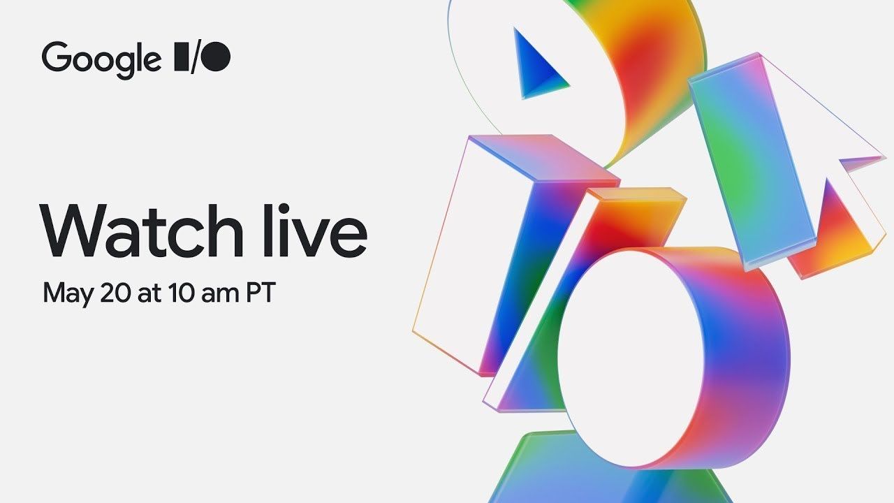 The image features a clean, modern design utilizing abstract, geometric shapes that suggest movement and digital media. The visual language is bright yet sophisticated, employing gradients to create a dynamic and engaging feel suitable for a live event announcement.