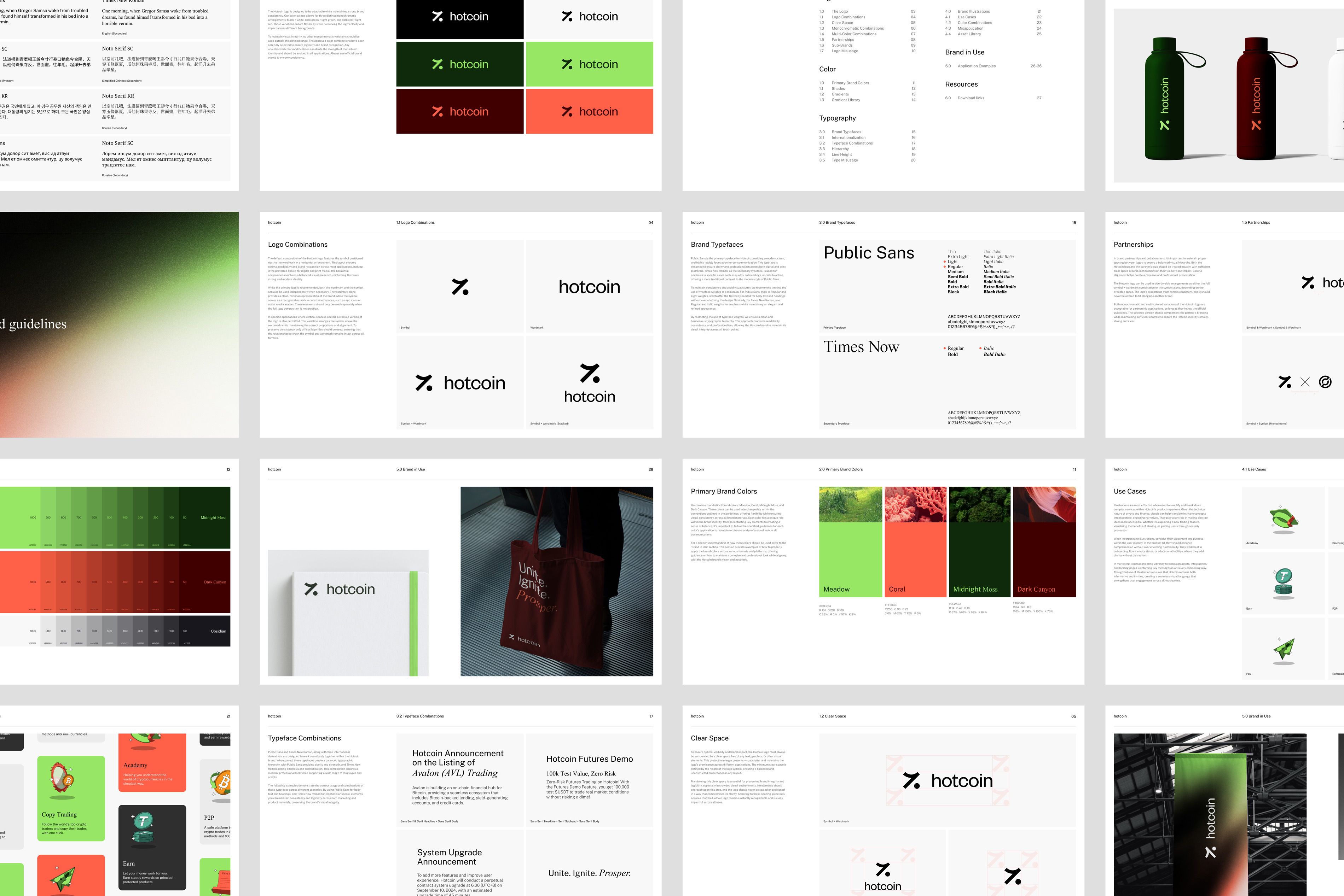The image displays a collection of clean, modern UI/UX design templates or components, characterized by a minimalist aesthetic and a strong focus on clear information hierarchy. The visual language relies heavily on whitespace, subtle color accents (greens and reds), and simple iconography to convey professionalism and usability.