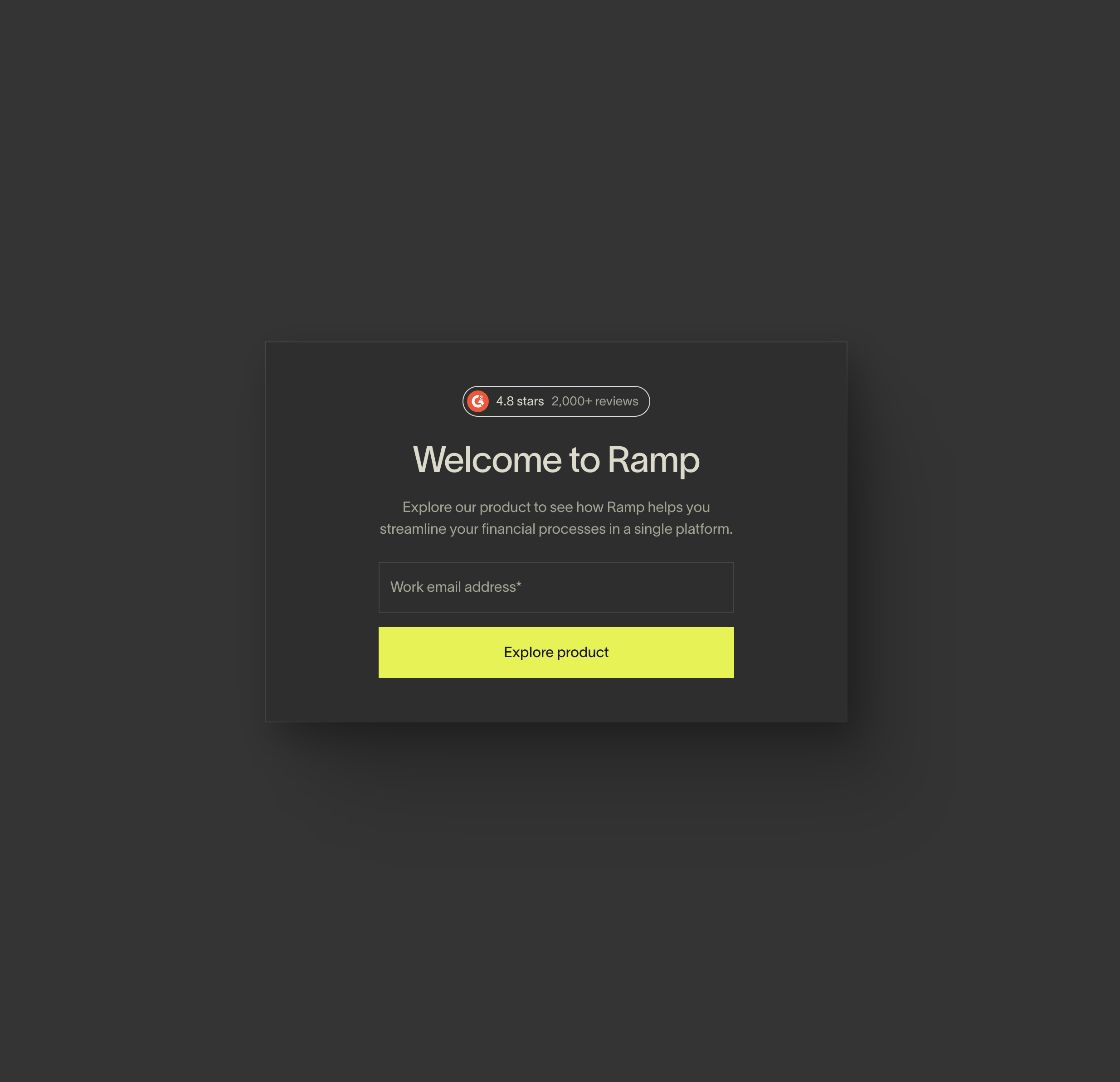 This design employs a clean, modern dark mode aesthetic, utilizing high contrast between the deep background and focused text elements. The visual language is minimalist and professional, centering attention on a clear call to action for user onboarding.