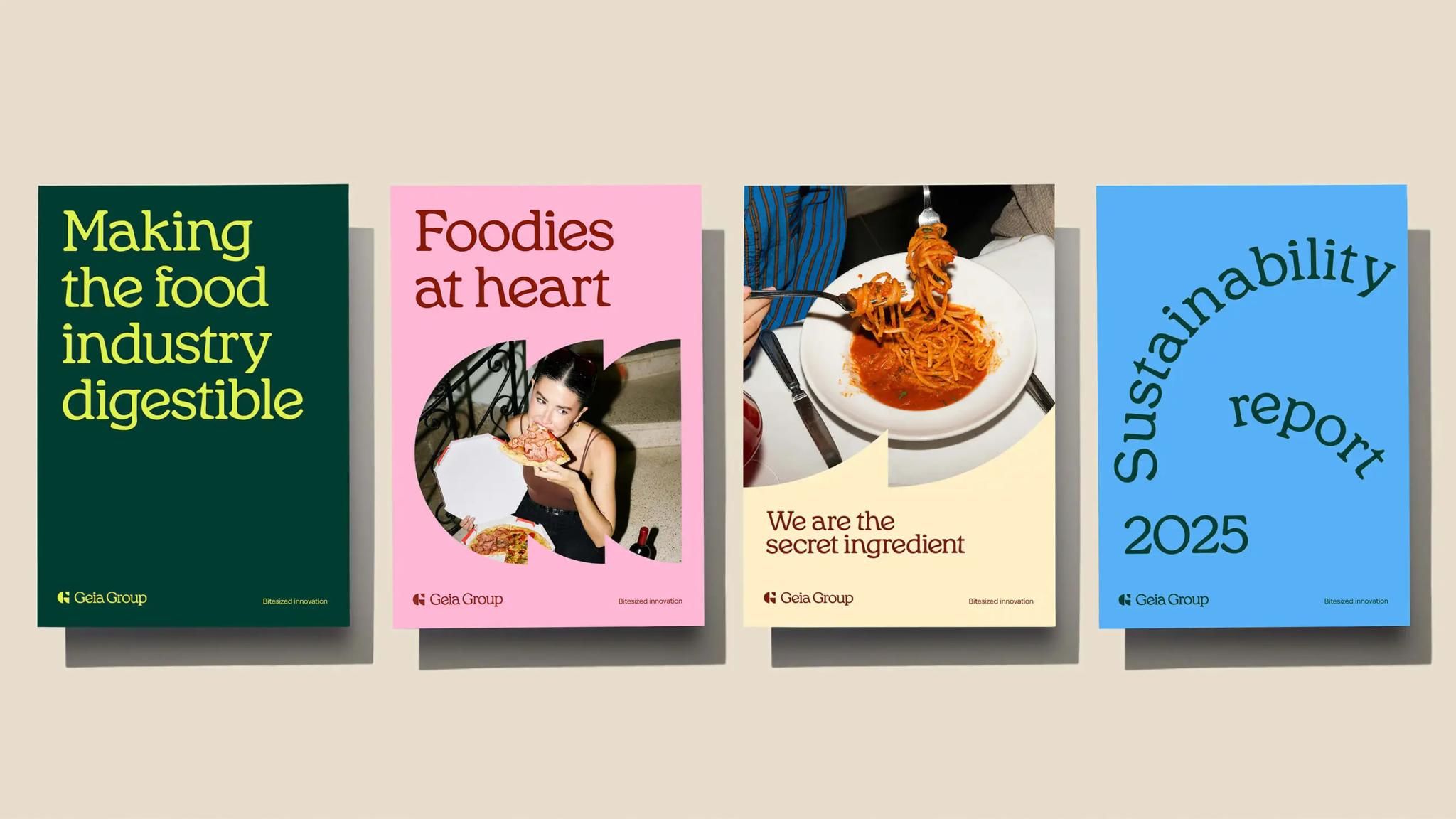 This design features a clean, modern visual language combining bold color blocking with high-quality photographic elements to convey corporate information. The overall feel is professional, vibrant, and trustworthy, utilizing distinct palettes for different thematic sections.