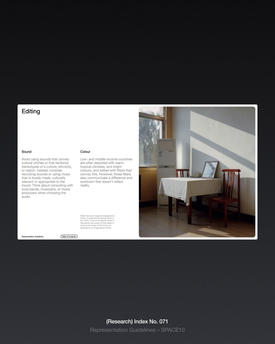 The image presents a clean, minimalist layout typical of academic or professional documentation, focusing on clear textual information against a neutral background. The design emphasizes readability and a serious, objective tone through ample white space.