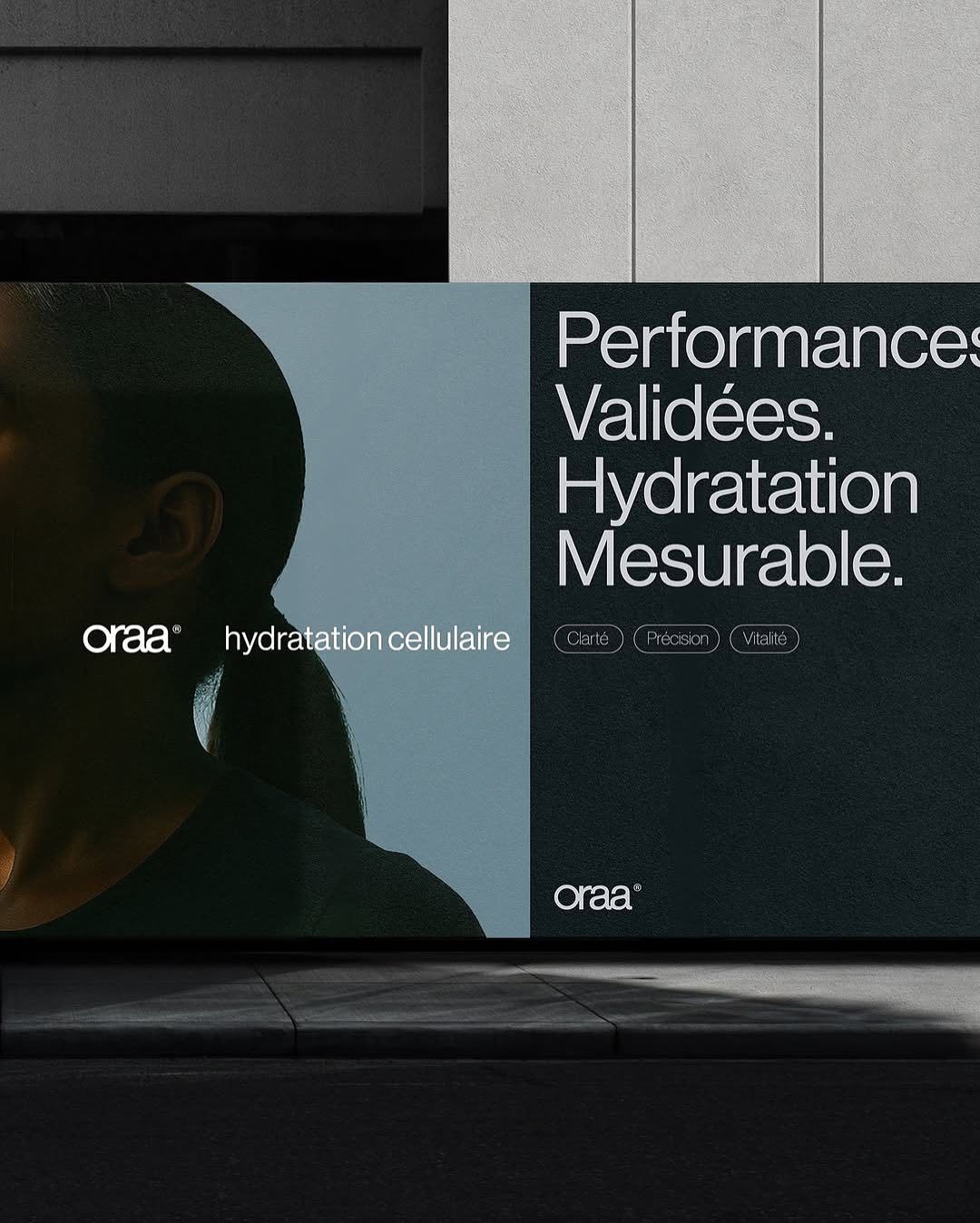 The image presents a clean, modern, and professional visual layout, likely for a skincare or health product. It uses high contrast between dark tones and bright text to convey scientific credibility and efficacy.