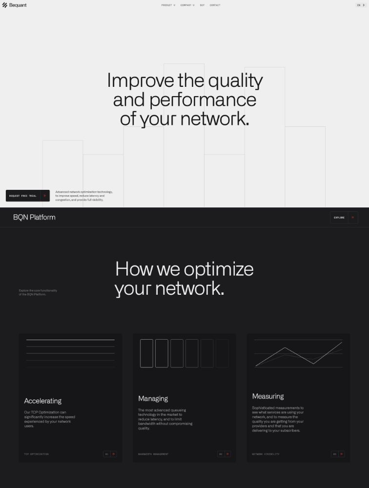 The design employs a clean, minimalist aesthetic focused on clarity and professional trust. It utilizes generous negative space and strong typography to guide the user through complex technical concepts in an organized manner.