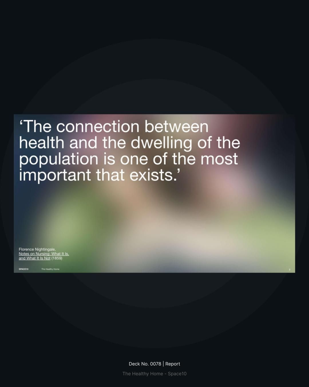 The image features a dark, moody background with a soft, blurred photographic element overlaid with white text. The design is minimalist and focuses attention on the quote through high contrast between the dark field and the lighter, atmospheric image.