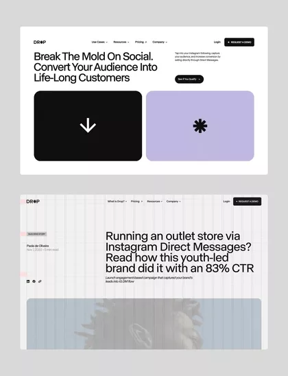 The design utilizes a clean, modern aesthetic with a focus on readability and hierarchy, employing ample whitespace to give the content prominence. The visual language is professional and trustworthy, utilizing a muted color palette accented by soft purples to convey creativity and reliability.