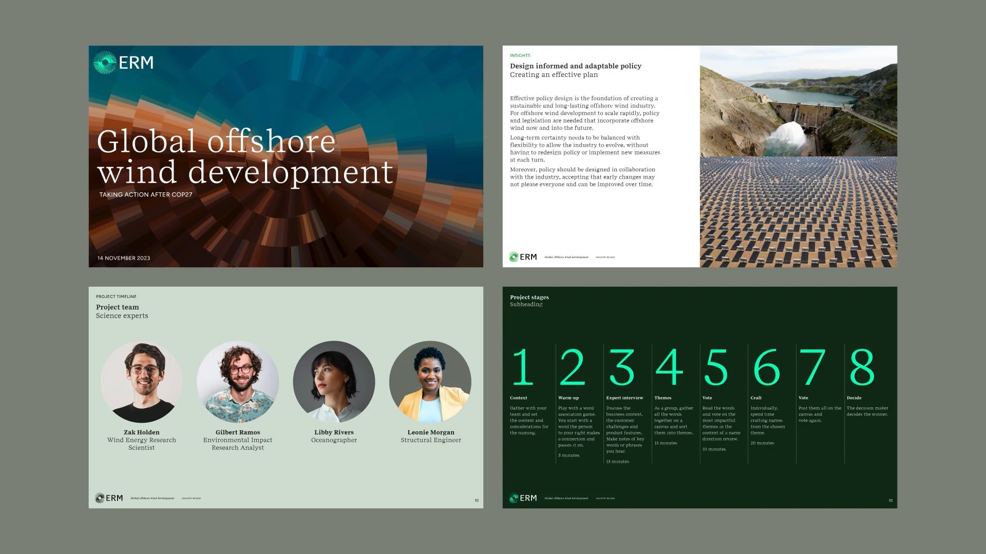 The image presents a clean, professional, and modern presentation style typical of corporate or industry reports. It uses strong imagery paired with clear typography to convey serious, technical information effectively.