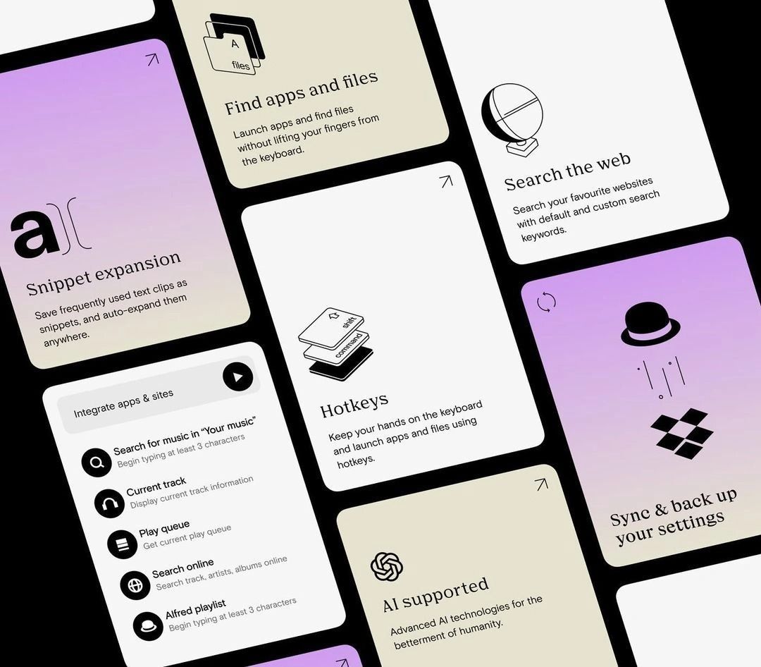 The image displays a clean, modern user interface design featuring a grid of distinct, card-like modules. The design emphasizes clarity, functionality, and a minimalist aesthetic through ample white space and subtle color accents.