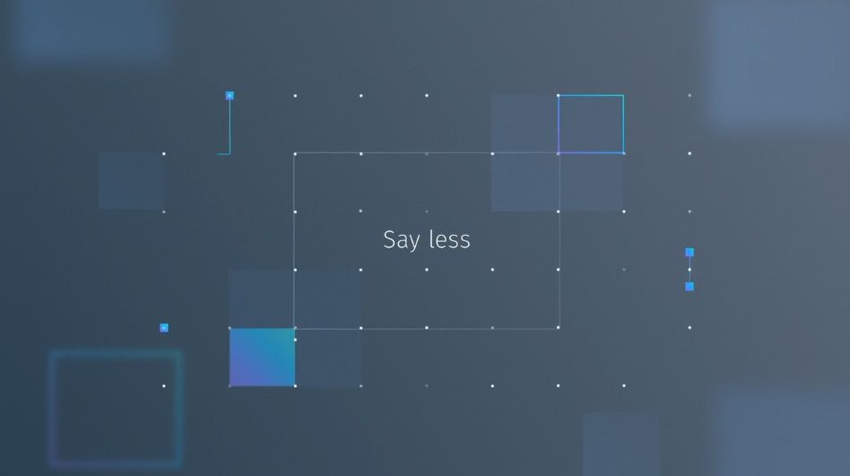 The image presents a minimalist, geometric interface design characterized by thin blue lines and subtle shading on a dark gray background. The visual language is clean, structured, and technical, suggesting data visualization or a modern UI concept.