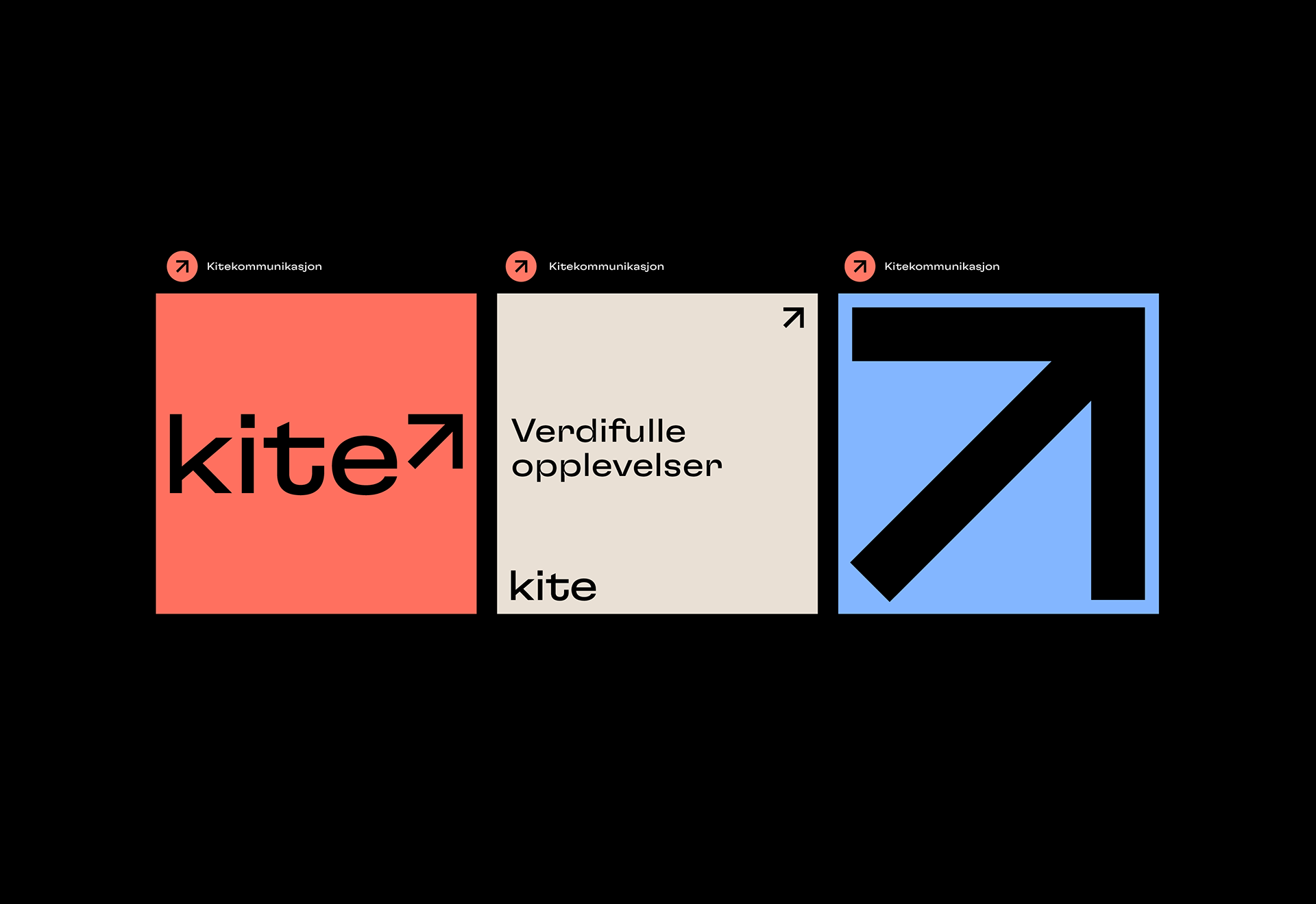 The design is minimalist and clean, utilizing a strong block structure with distinct color blocks to separate information. It employs simple geometric shapes and clear typography to convey a modern, straightforward brand identity.