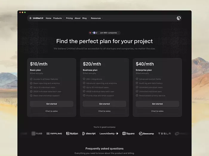 The design employs a clean, modern SaaS aesthetic utilizing ample whitespace and subtle gradients to create a professional and trustworthy feel. It uses a clear card-based layout to effectively present tiered pricing information, ensuring easy comparison and conversion.