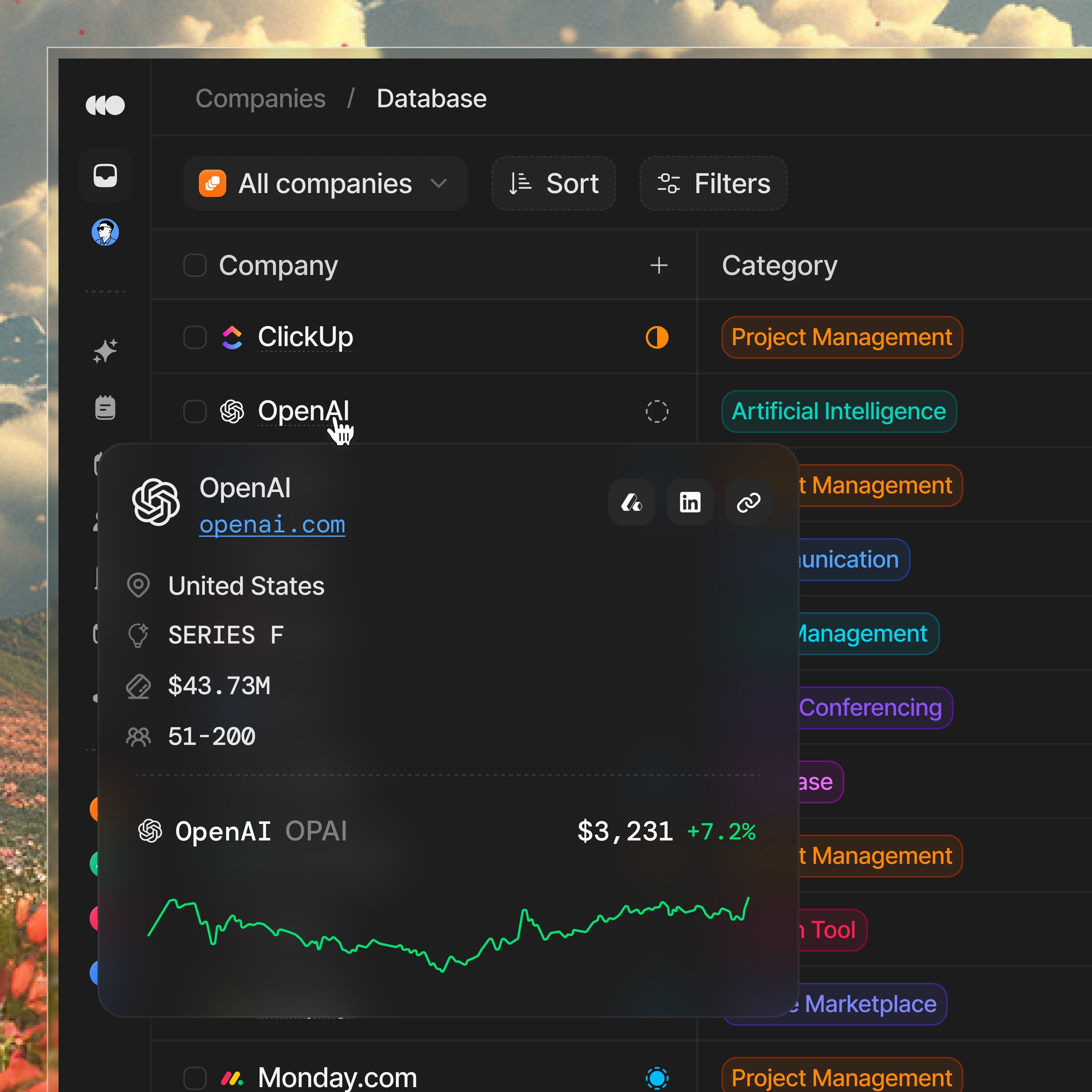 The interface presents a clean, data-driven dashboard layout with a dark mode aesthetic, emphasizing clear categorization and hierarchical information through list views. The design is functional and professional, utilizing subtle color cues to differentiate entities within a structured environment.