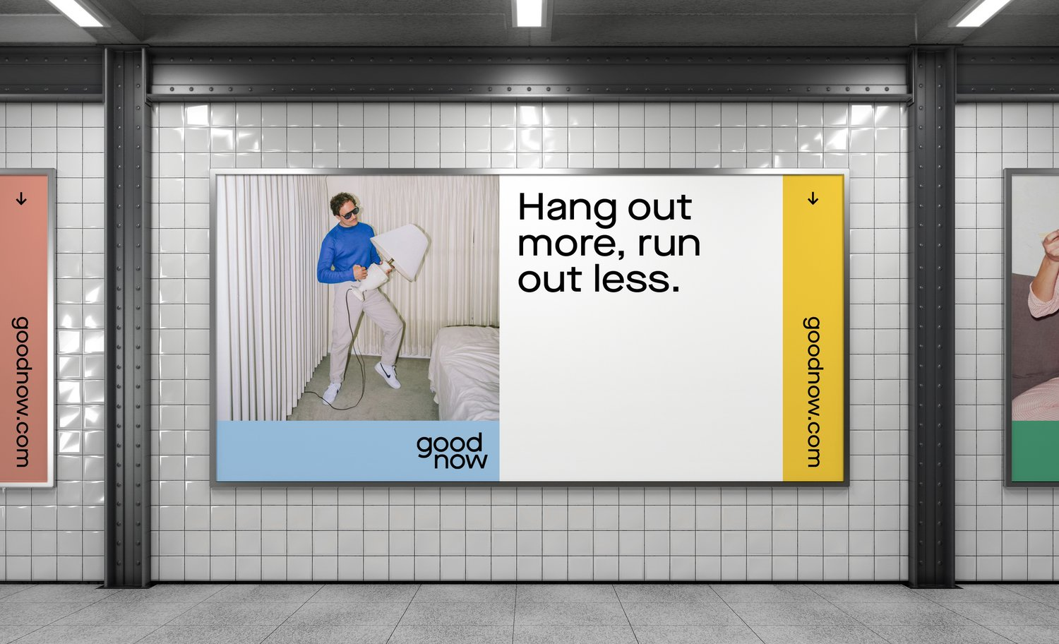 This display utilizes a clean, minimalist design characterized by strong geometric lines and high contrast to convey motivational health messaging. The visual language is professional and modern, using ample negative space to ensure the core message is easily digestible and impactful.