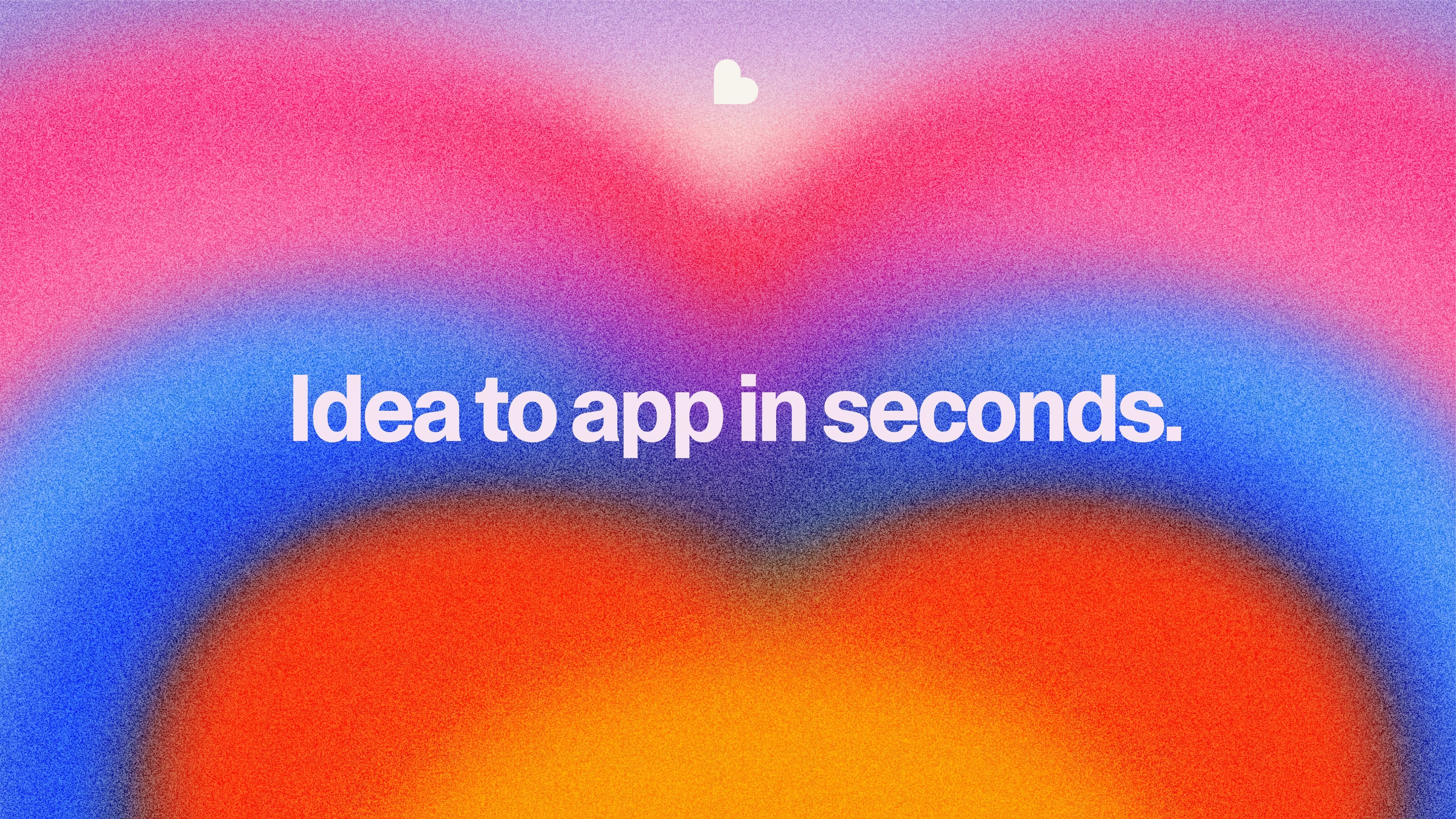 This visual features a vibrant, abstract gradient design centered around a heart shape, utilizing soft transitions between warm reds and cool blues. The composition is clean, modern, and immediately evokes creativity and passion, making it highly engaging for a tech or startup concept.