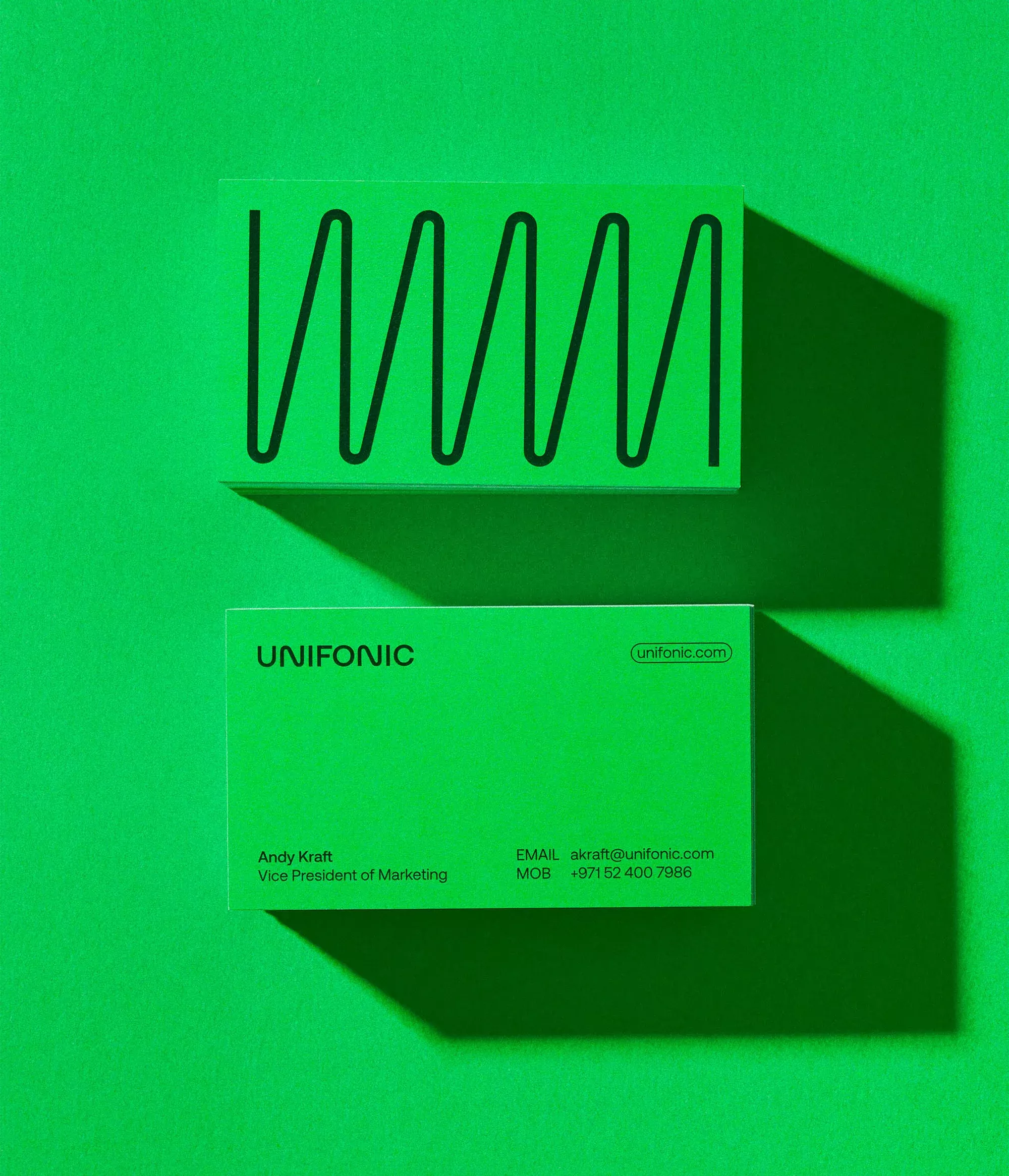 This design exemplifies modern minimalism through the strategic use of high contrast and a vibrant monochromatic palette. The composition is clean, focusing attention on simple graphic lines and clear textual information presented with precision.