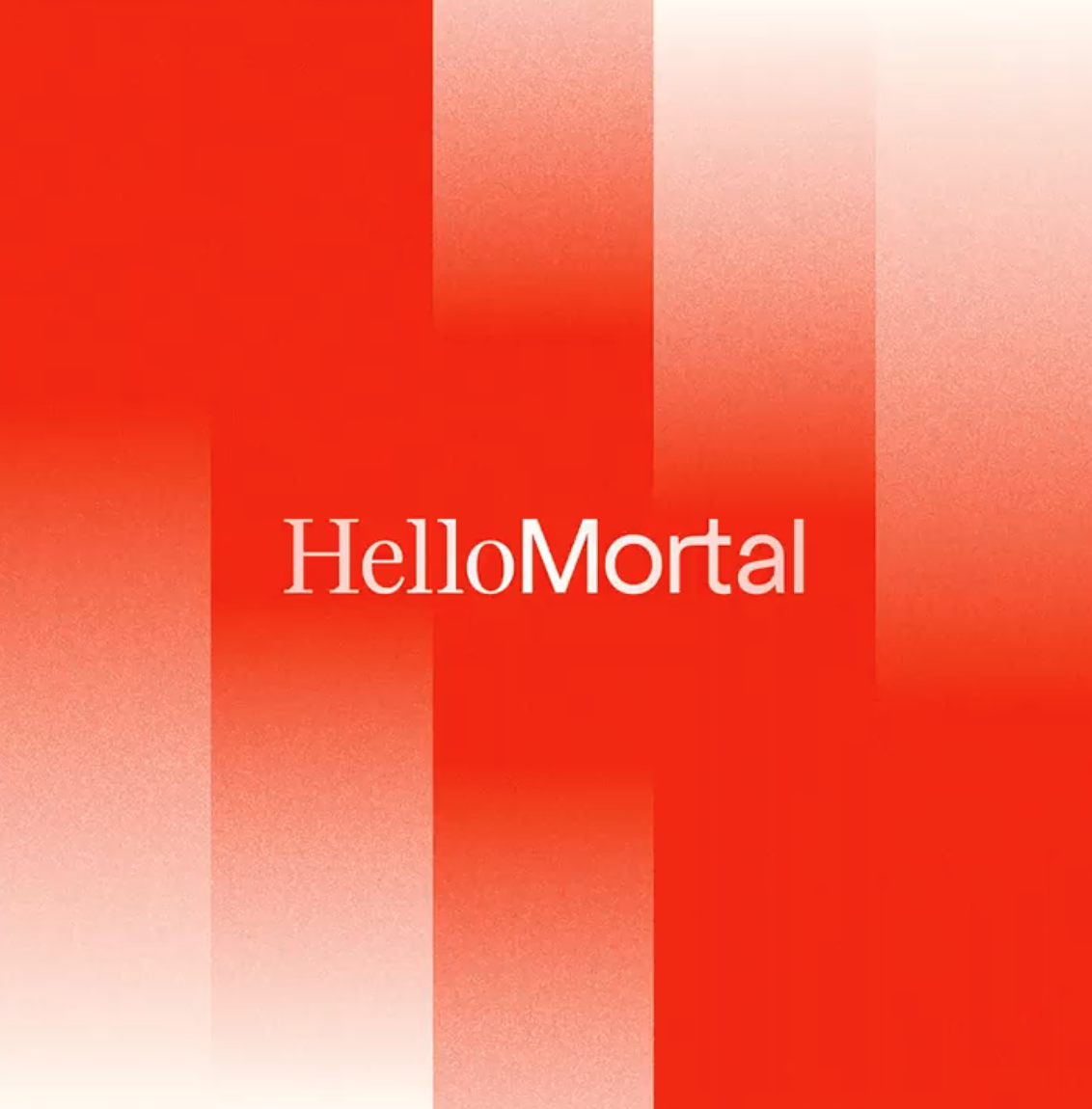 The image features a bold, vertical striped pattern dominated by shades of red and pink, creating a strong sense of rhythm and modern vibrancy. The design uses subtle gradients to add depth and softness to the otherwise stark color blocks.