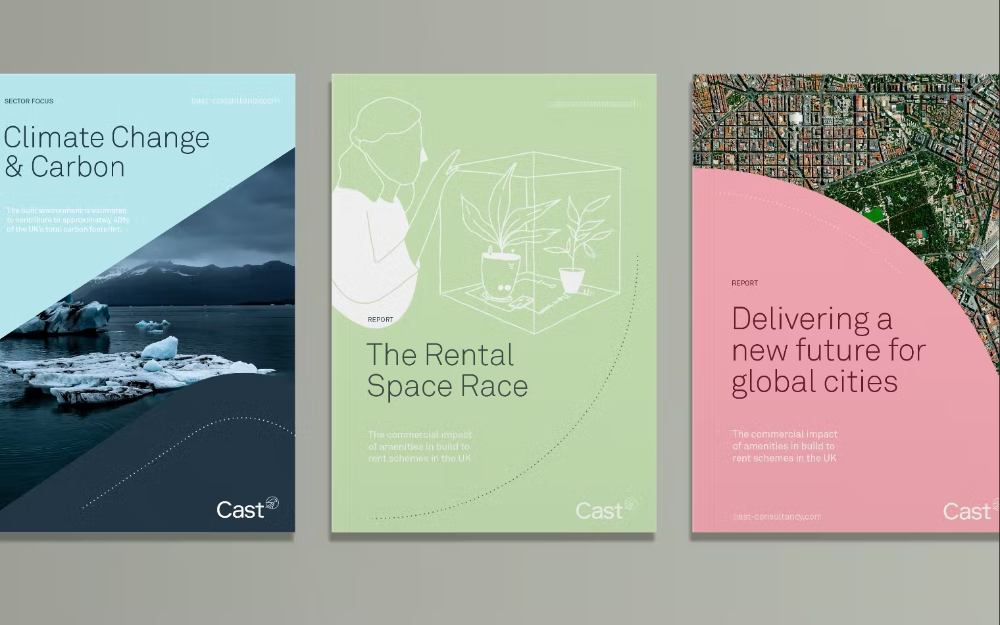 A modern editorial design system featuring three publication covers with a cohesive visual language combining photography, geometric illustrations, and bold typography. The design employs a minimalist aesthetic with strategic use of color blocking and contemporary layout principles, creating a sophisticated and professional appearance across the series.