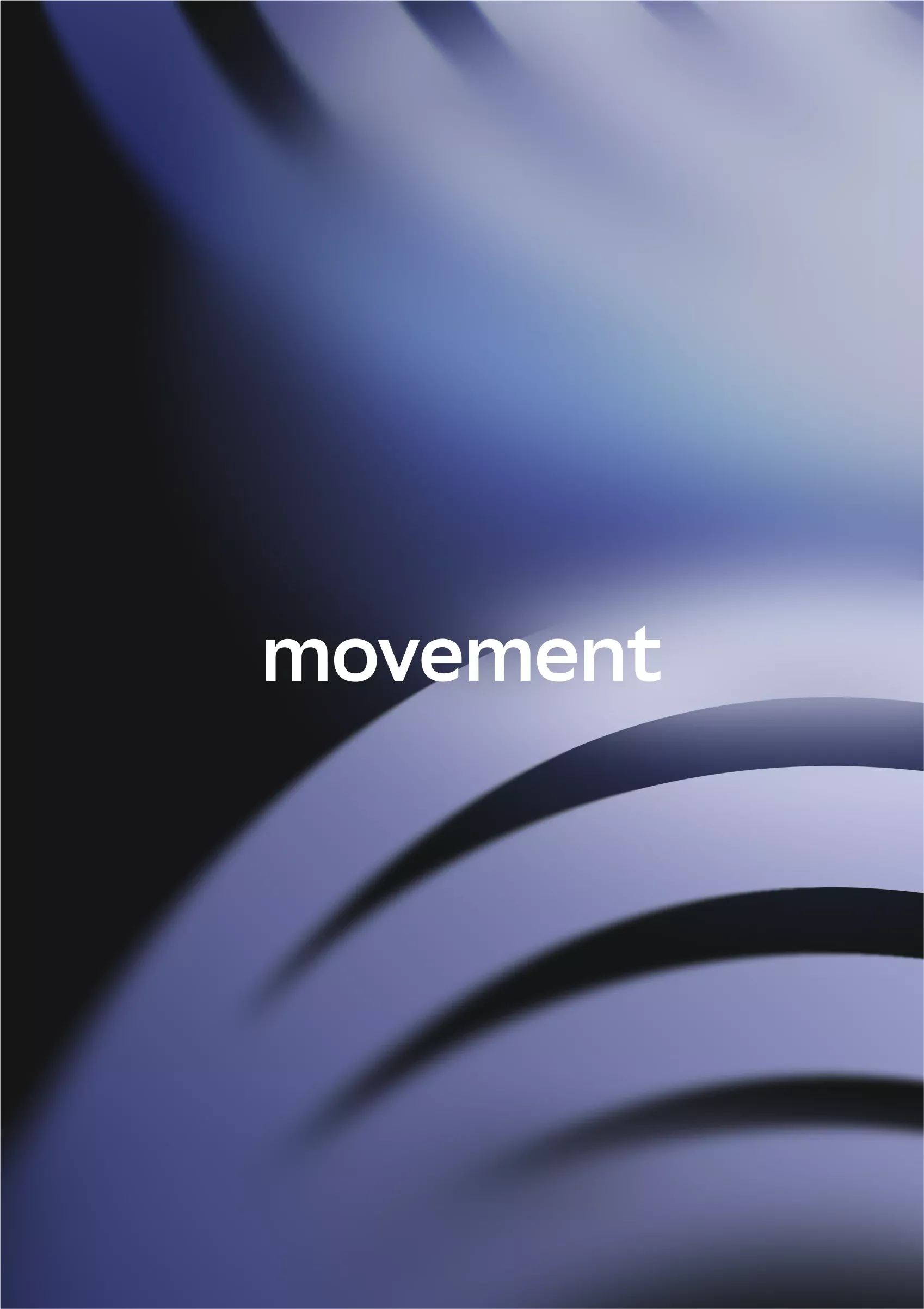 A minimalist, contemporary design featuring soft gradient transitions from deep navy to pale blue, with organic curved forms suggesting motion and flow. The composition emphasizes negative space and subtle layering, creating a sophisticated, modern aesthetic with a focus on simplicity and elegance.