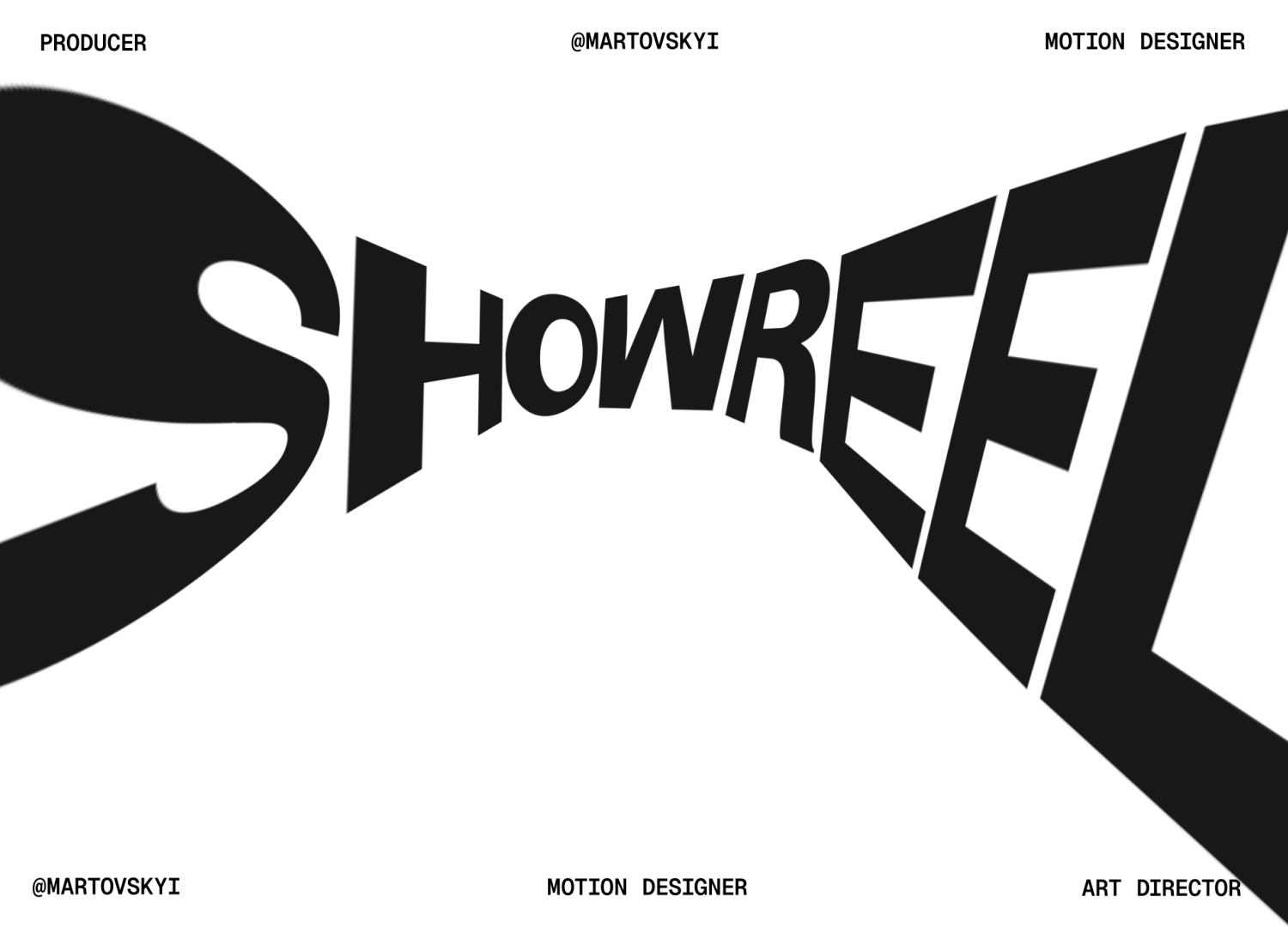 This design utilizes strong typographic treatment and high contrast to create a dynamic and modern visual identity. The heavy, slanted lettering conveys energy and movement while maintaining a clean, professional aesthetic through minimalist layout.