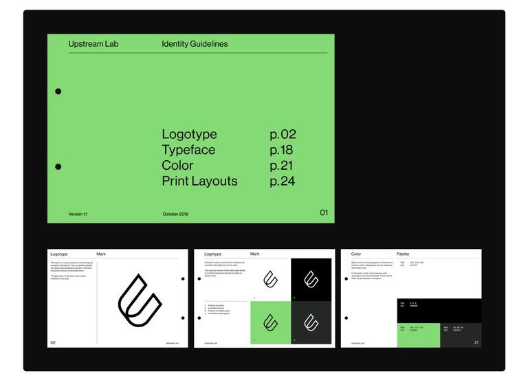 The image presents a clean, professional, and highly structured internal document or guideline page. The design relies heavily on negative space, clear hierarchy through typography, and a monochromatic palette to convey authority and precision.