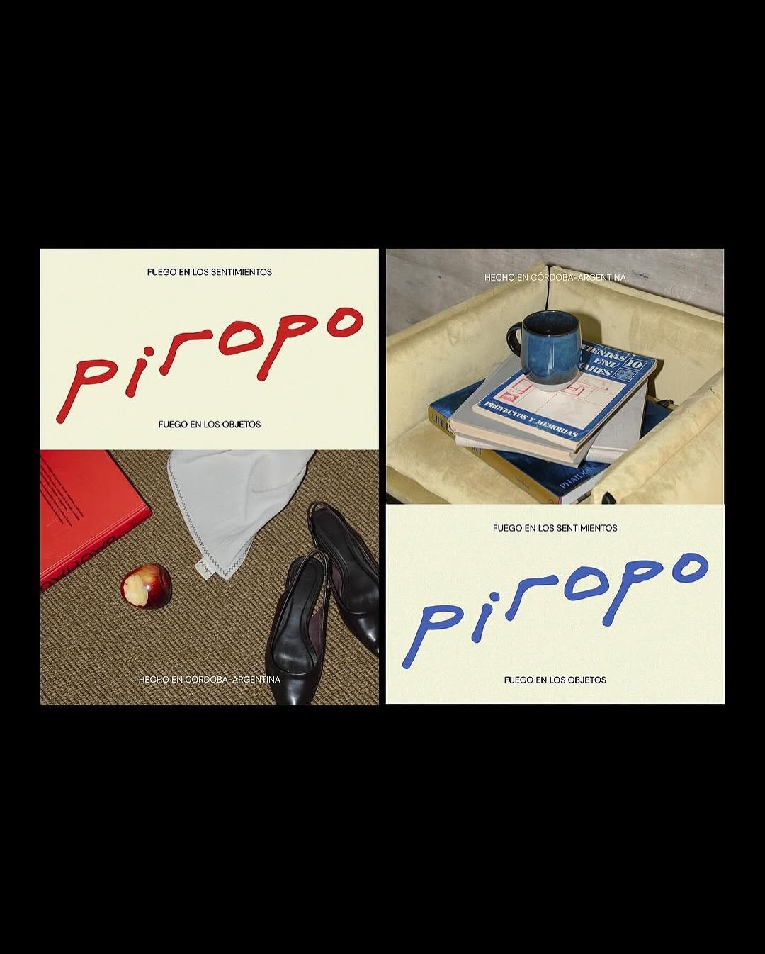 This is a stark, conceptual visual study utilizing typographic contrast to explore abstract themes. The design juxtaposes two distinct concepts—'objects' versus 'sentiments'—using color and placement to create a balanced yet dynamic tension. The overall feel is minimalist, intellectual, and highly focused on the interplay between text and physical form.