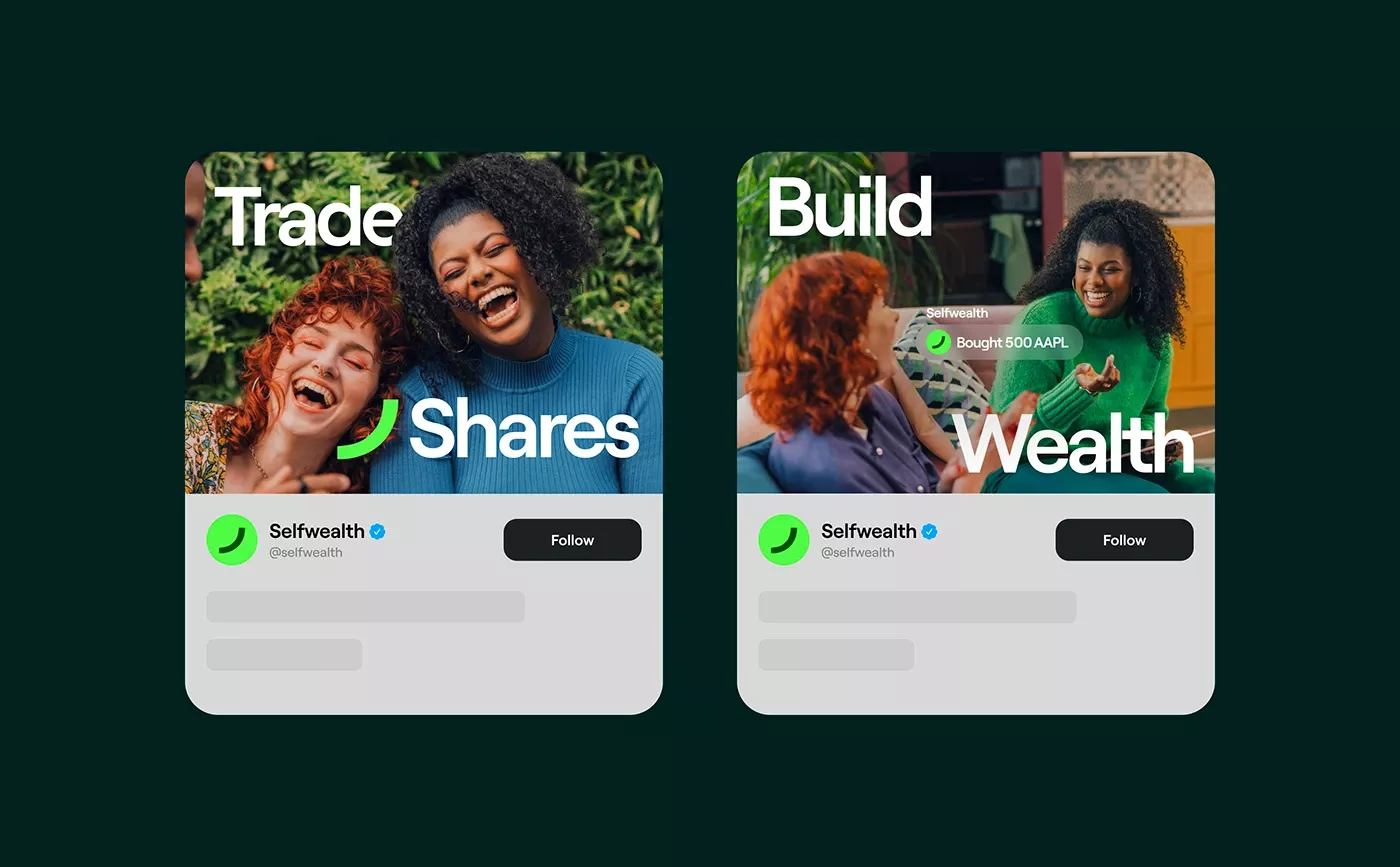 This interface showcases a clean, modern design blending high-quality lifestyle photography with clear financial terminology. The visual language is professional and optimistic, using vibrant greens and dark tones to convey trust and growth in the financial services sector.