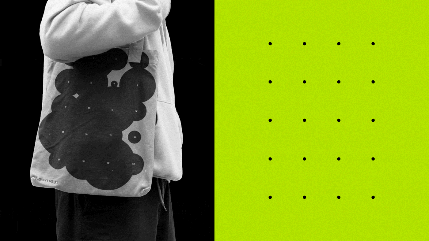 The image presents a stark, high-contrast composition featuring a monochrome graphic element against a vibrant, solid lime green background. The design relies on simple shapes and negative space to create a modern, clean aesthetic.