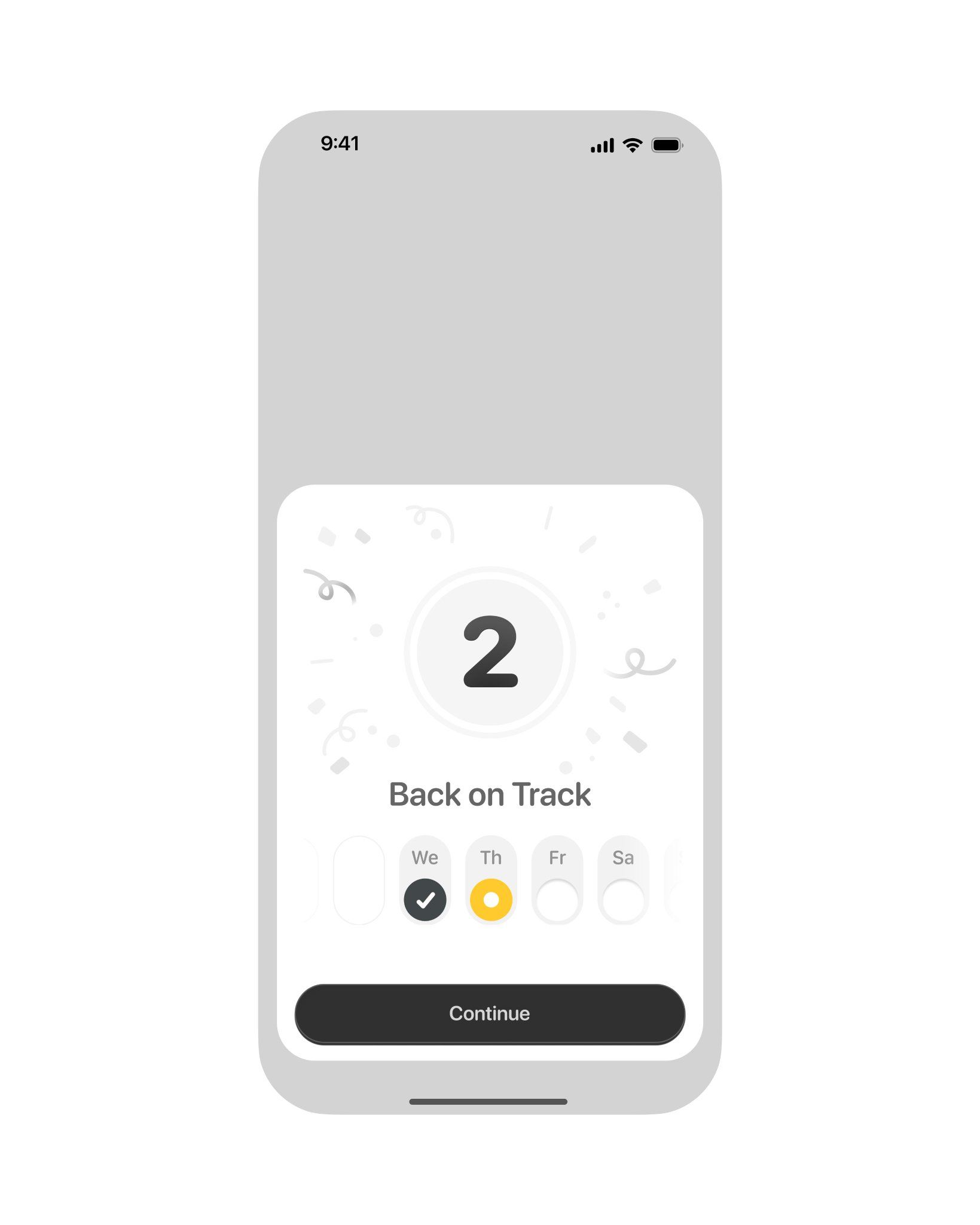This screen exemplifies clean, modern mobile UI design characterized by ample white space and clear visual hierarchy. The design uses simple typography and subtle color accents to guide the user through a straightforward verification process.