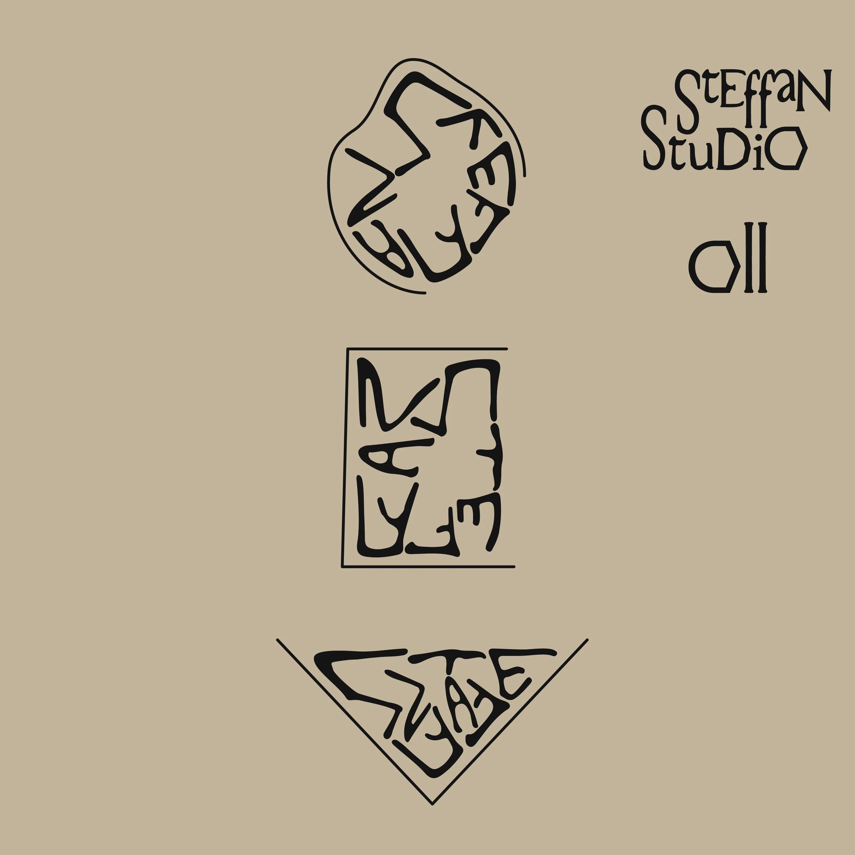 This is a minimalist, hand-drawn logo or typographic mark featuring abstract, calligraphic lettering. The design relies on thin, continuous line work to create a sense of organic flow and artistic individuality.