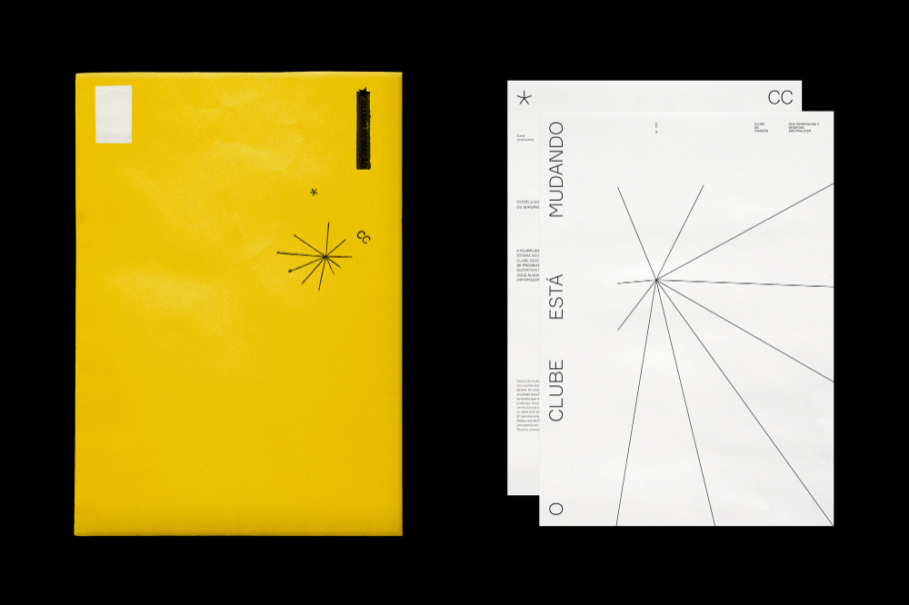 A minimalist design system featuring bold geometric contrast between a vibrant yellow cover and a clean white interior with radiating line diagrams. The design employs Swiss modernism principles with functional typography and systematic visual organization.