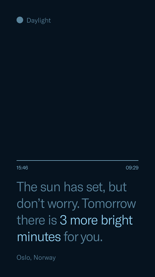 The image features a dark, minimalist interface design with white text against a deep black background, conveying a calm and encouraging message. The layout is clean and focused, using negative space effectively to draw attention to the text.