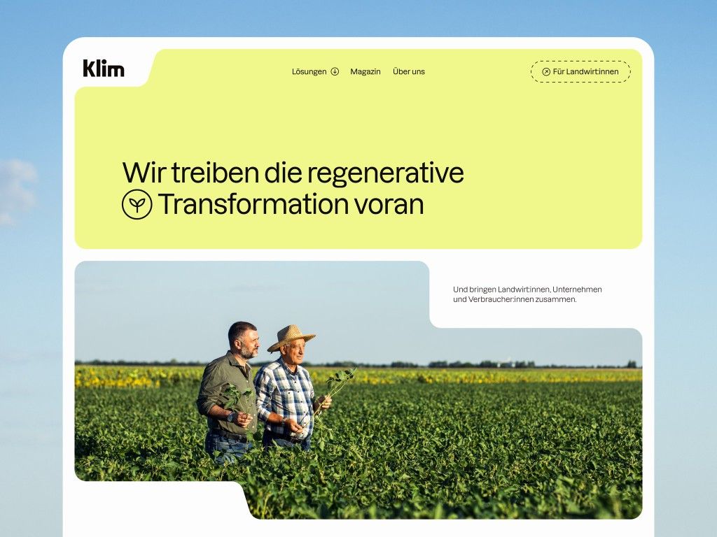 The design employs a clean, modern aesthetic, effectively blending clear informational text with vibrant natural imagery to convey a message of growth and sustainability. The layout uses ample white space and a bright color palette to create an inviting yet professional feel, centering the theme of regenerative transformation.