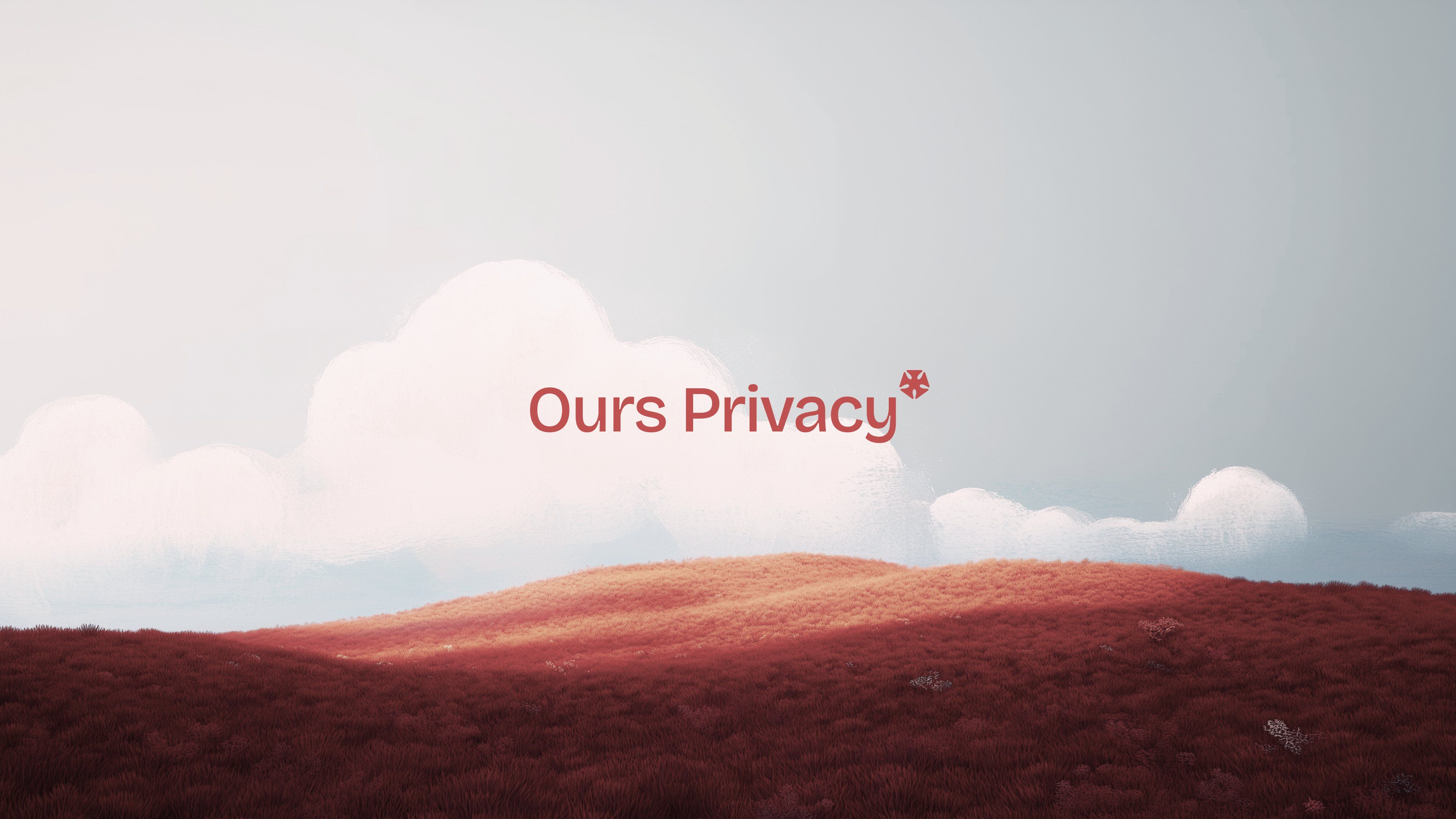 The image features a minimalist, serene landscape dominated by warm earth tones and soft clouds, overlaid with simple, centered text. The design employs a muted, airy aesthetic that conveys tranquility and openness.