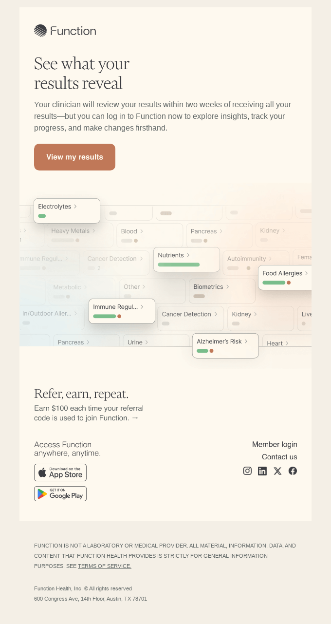 The design is clean, professional, and minimalist, utilizing ample white space to create a sense of clarity and trust. The visual language is dominated by light neutrals and subtle use of color accents to guide the user through a functional interface. It conveys a sense of medical or health-related seriousness tempered with modern usability.