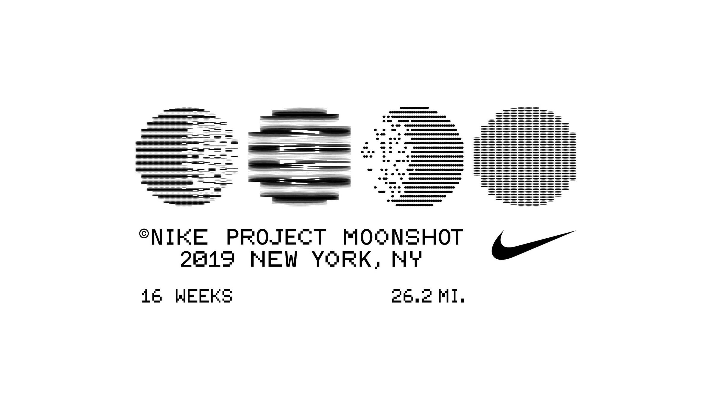 The design utilizes a monochromatic, high-contrast visual language combining geometric patterns and textural gradients to convey a technical and athletic aesthetic. The use of halftone dots and varying densities creates a sophisticated, slightly distressed yet precise look suitable for branding an intensive project.