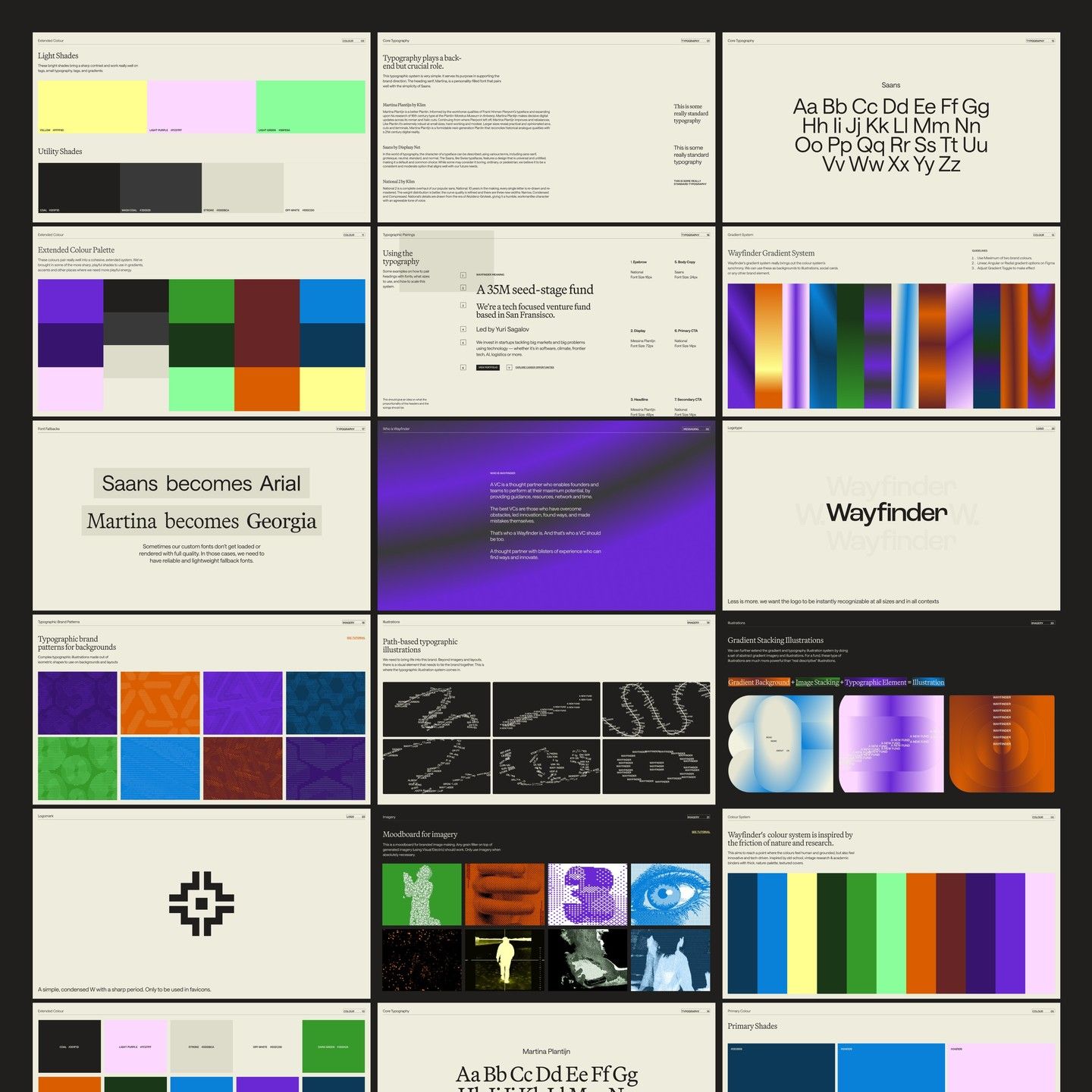 This image displays a collection of modern, clean, and professional UI/UX design templates or mockups, characterized by strong use of negative space and a limited, often monochromatic color palette. The overall visual language is minimalist and structured, emphasizing clarity and functionality.