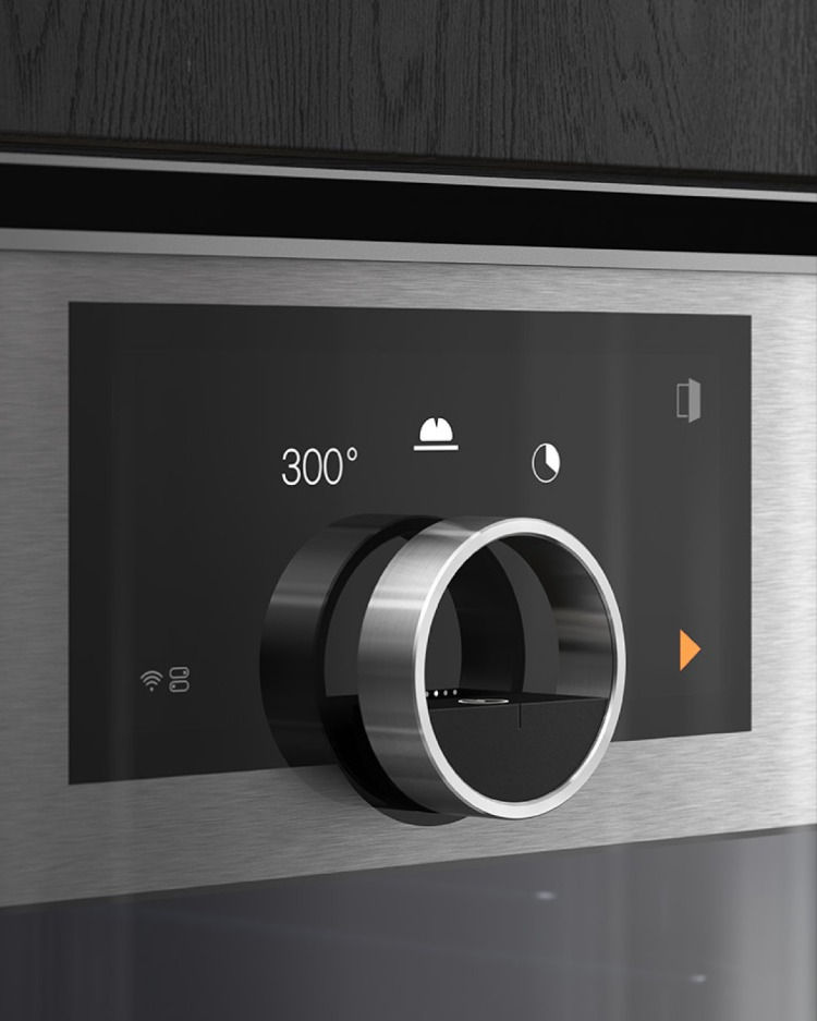 This interface showcases a highly functional and modern design, utilizing brushed metal finishes and matte black components to achieve a premium, industrial aesthetic. The visual language emphasizes clean lines and deliberate symmetry, ensuring that the controls are intuitive yet sophisticated in appearance.