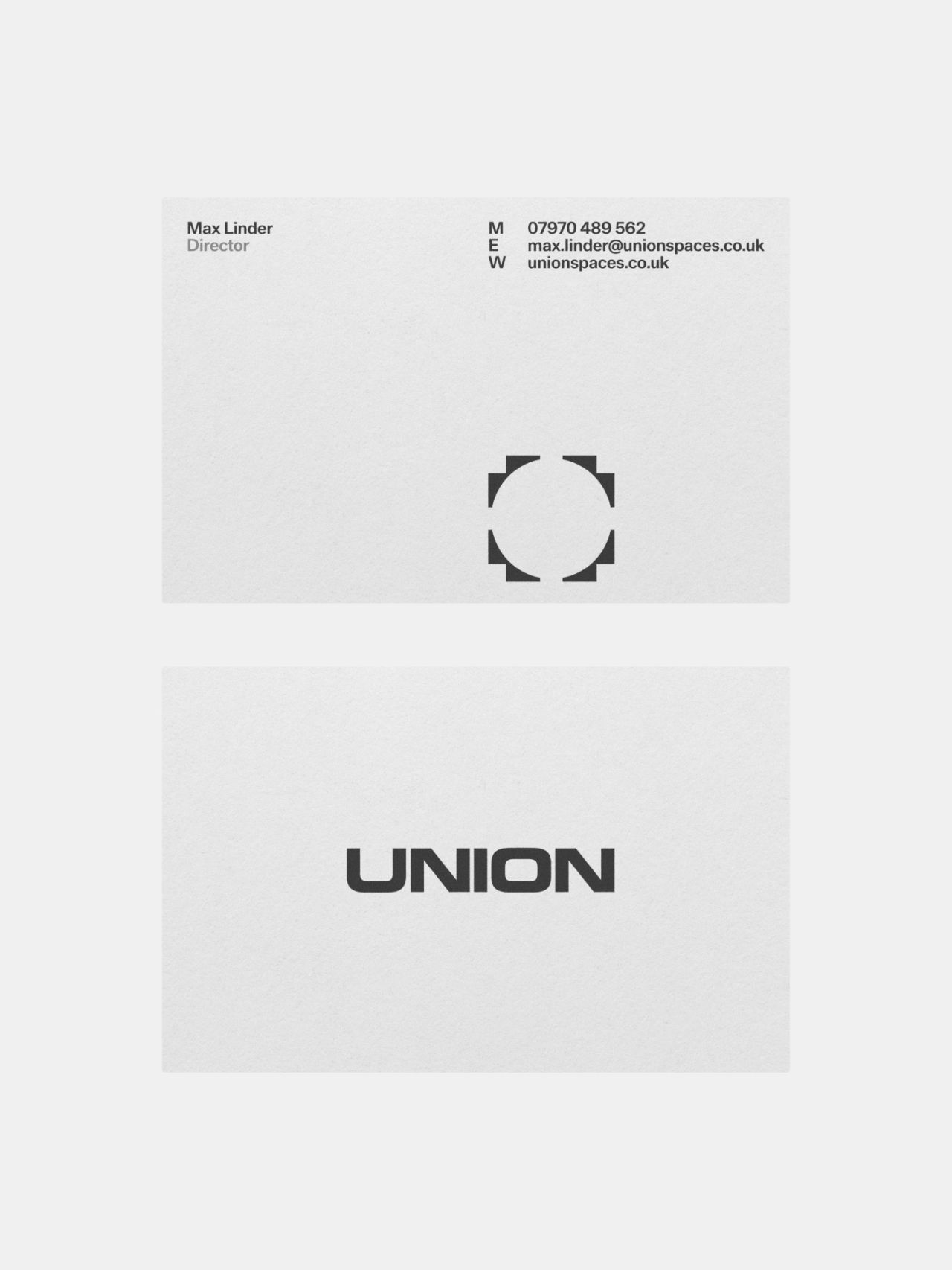 This design utilizes a minimalist and clean aesthetic, relying heavily on negative space and stark typography to convey professionalism. The visual language is restrained and corporate, emphasizing clarity and institutional trust through a monochromatic palette.
