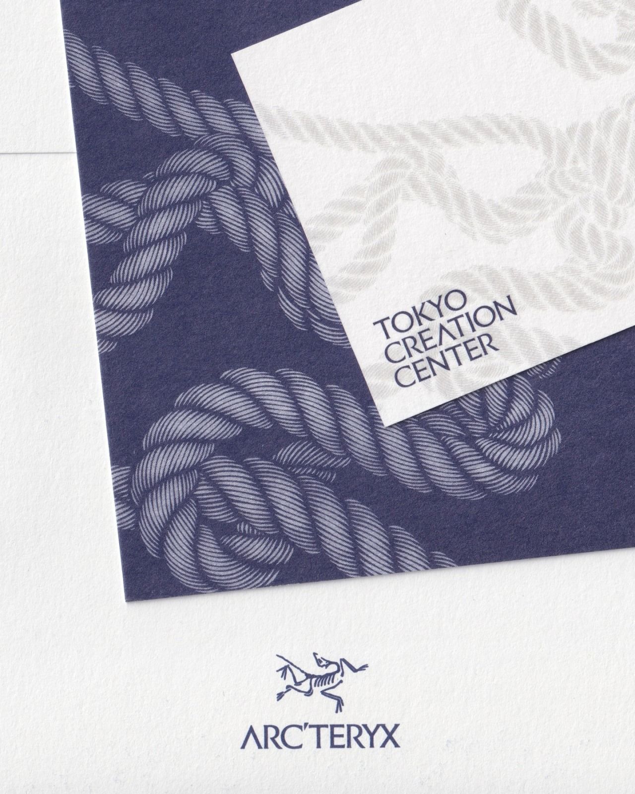 This design utilizes a strong textural element—a woven rope pattern—set against a deep indigo background, creating a sophisticated and rugged aesthetic. The composition balances the organic texture with clean, modern typography and high-contrast white space to establish a premium brand identity.