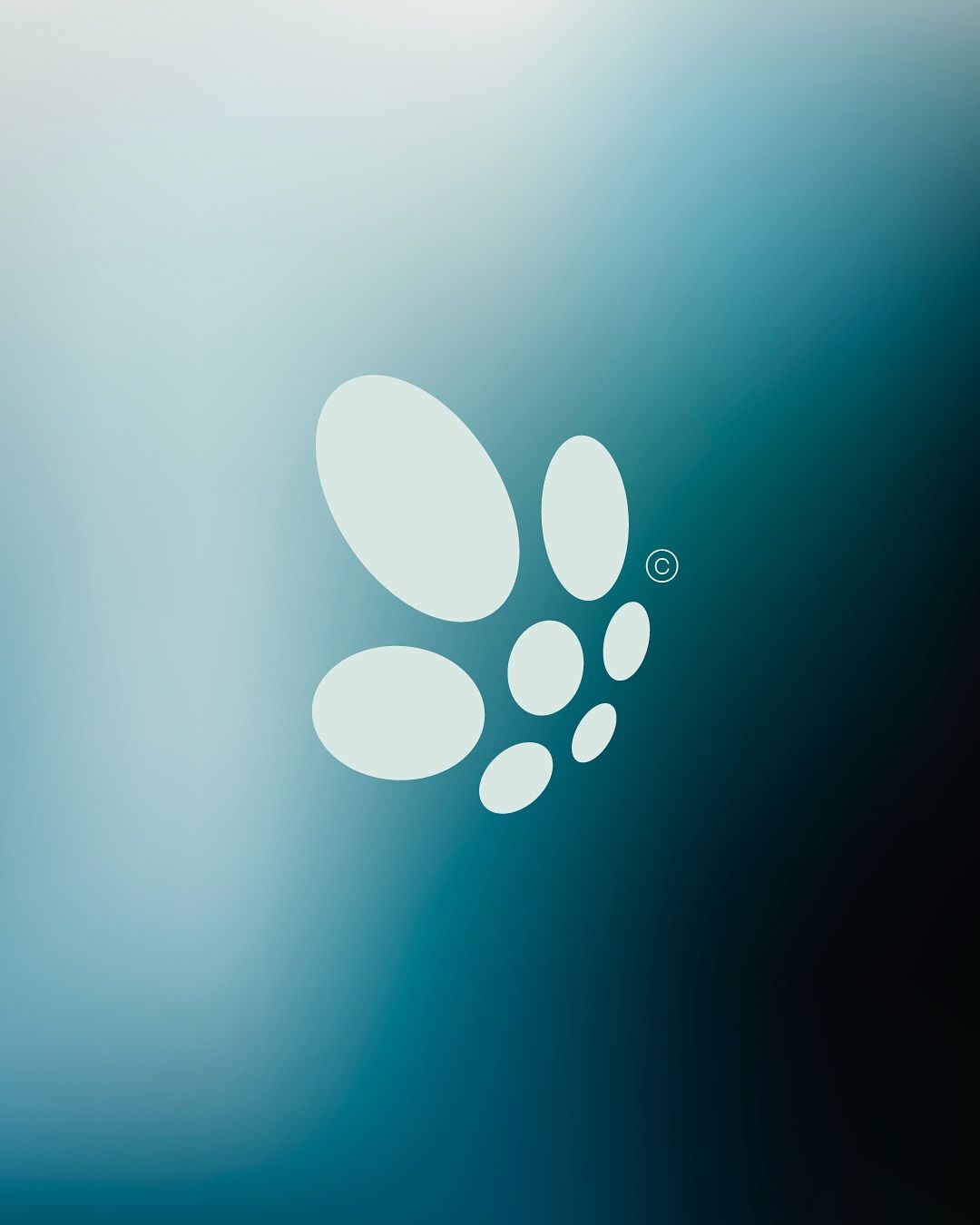 This is a minimalist, abstract logo design featuring several organic, irregular shapes clustered together. The visual language relies on negative space and subtle variations in light to create a soft, modern, and clean aesthetic.