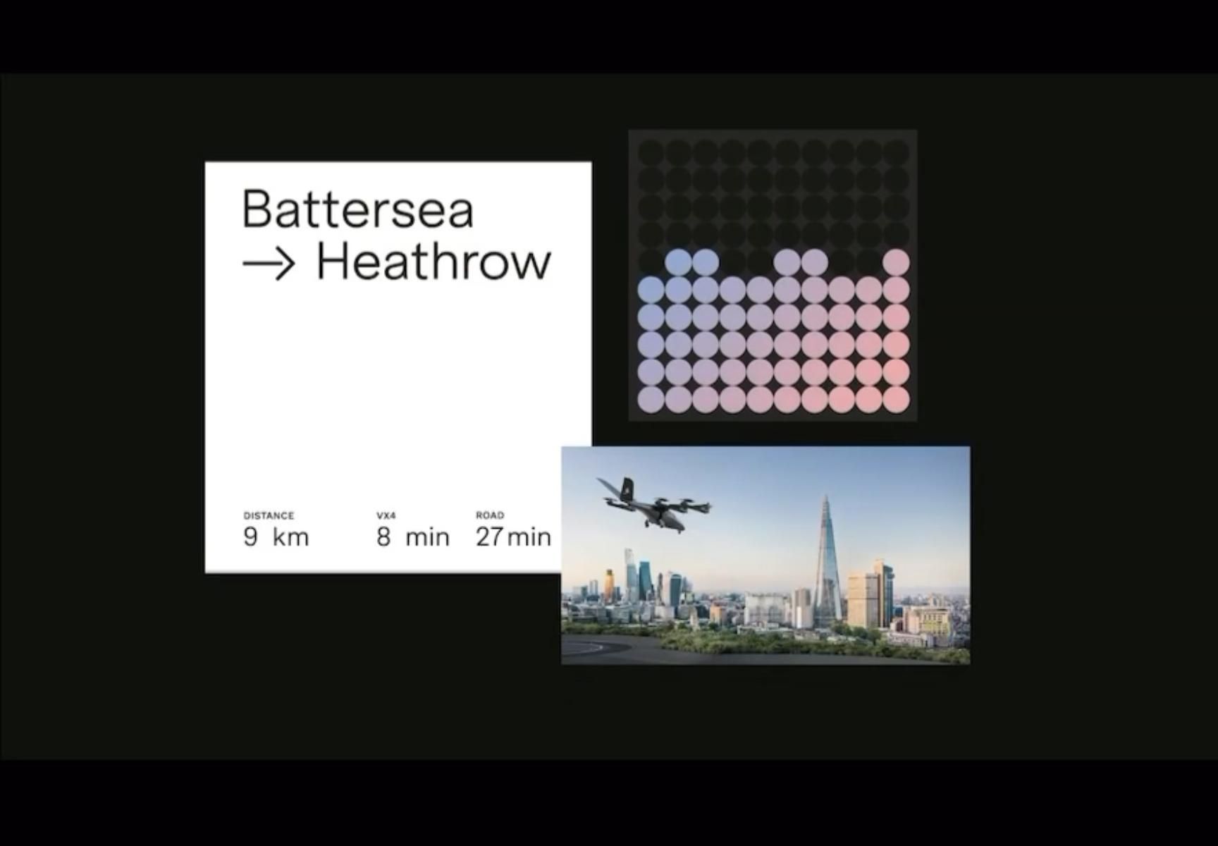 This design utilizes a minimalist approach to present quantitative data, comparing two locations or routes. The visual language is clean and direct, using stark contrasts between black text/shapes and light accents to highlight key metrics. The overall feel is highly professional, analytical, and focused on conveying precise information efficiently.