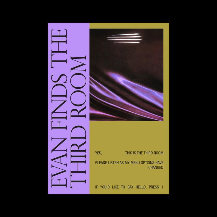 The design utilizes a striking vertical split between deep violet and mustard yellow, creating high visual contrast and immediate drama. The composition balances stark color blocking with a flowing photographic element, establishing a luxurious and introspective mood.