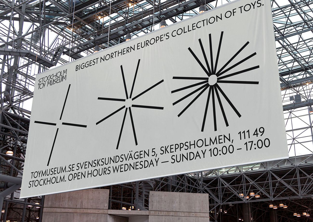 This design utilizes a stark, high-contrast minimalist approach, pairing clean typography and simple geometric icons against a bright white background. The visual language is highly organized and modern, effectively conveying institutional information with clarity and sophistication.