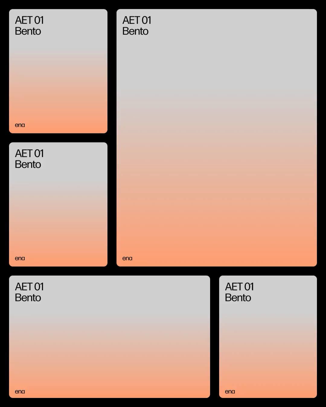 The image displays a series of minimalist, card-like layouts characterized by a soft, monochromatic color palette. The design emphasizes clean separation and ample negative space, suggesting a professional, modern, and understated aesthetic suitable for identity or informational cards.