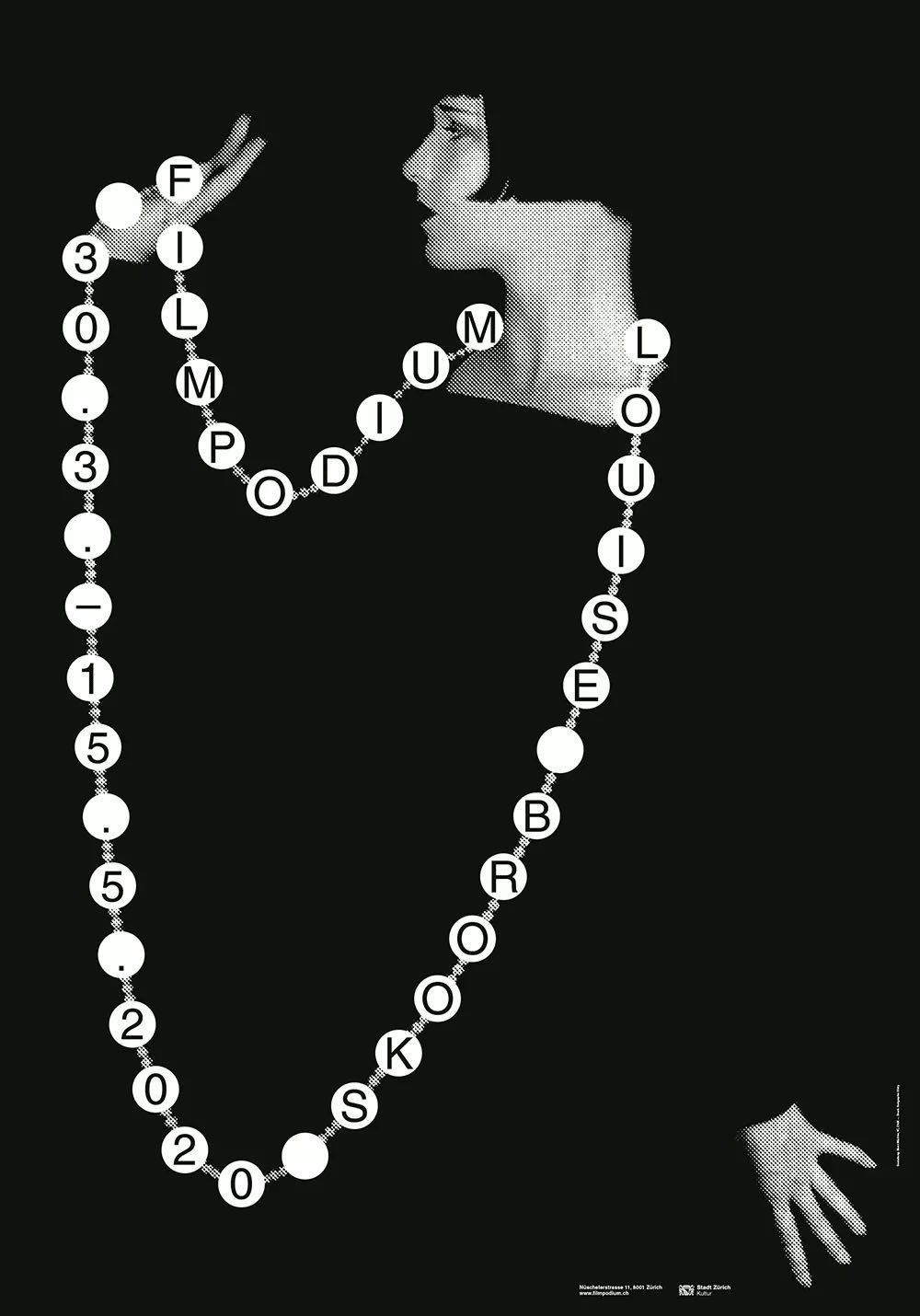 This is a minimalist, line-art style illustration featuring the silhouette of a human profile forming the shape of a heart, constructed from a string of letters. The design emphasizes negative space and the interplay between solid form and implied connection.