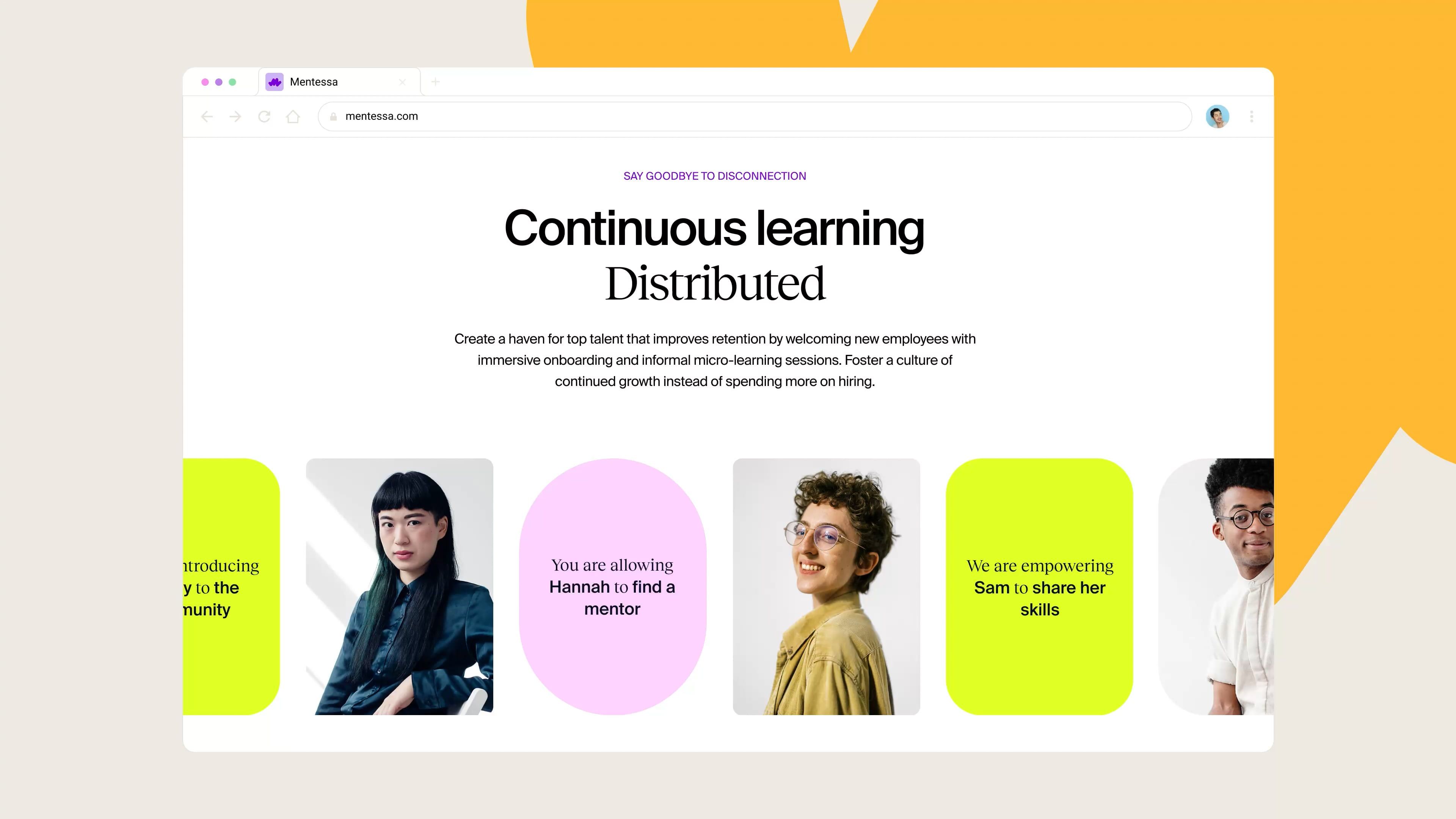 The design features a clean, modern layout with a light background and vibrant accent colors, employing a card-based structure to highlight testimonials or features. The visual language is professional and encouraging, using soft gradients and ample white space to create an open and inviting feel.