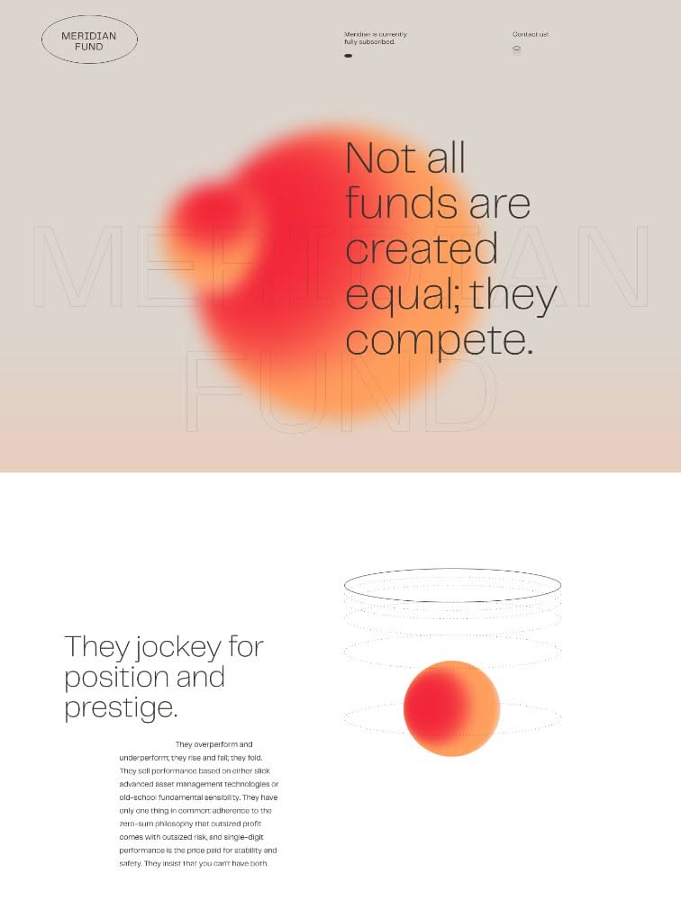 This design employs a stark, minimalist aesthetic using bold color contrast to convey a message about competition within the financial sector. The visual language is clean and direct, using an organic shape as a central metaphor to illustrate the theme of fund rivalry.