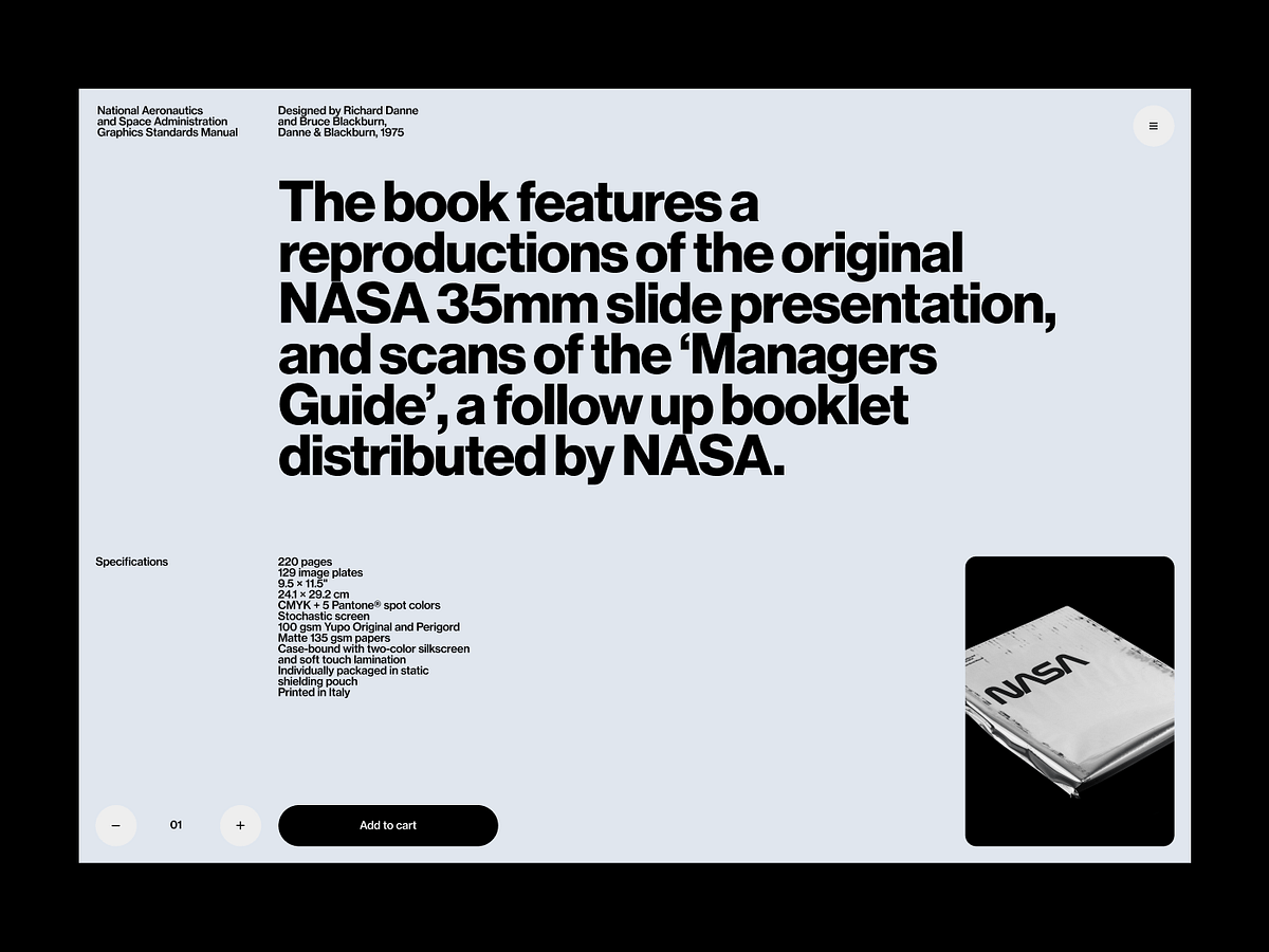 This design utilizes a stark, minimalist approach to present detailed product information, relying heavily on white space and clean typography. The visual language is highly professional and archival, emphasizing precision and scientific documentation.