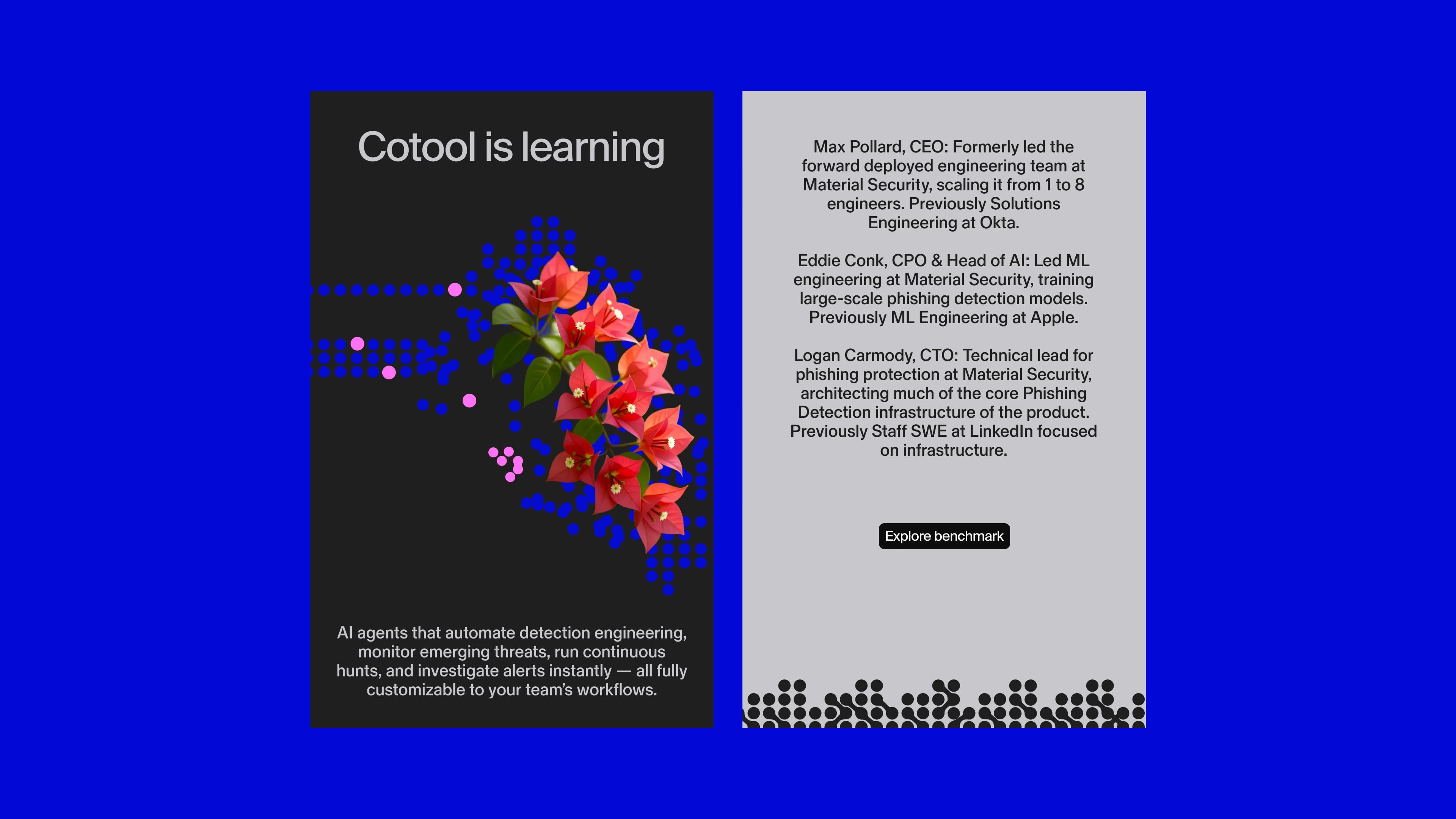 This design utilizes a clean, modern aesthetic with deep blues as a grounding background and vibrant red accents to highlight key information. The visual language is professional, structured, and conveys a sense of technological innovation and trust.