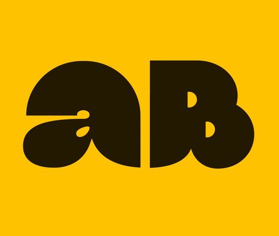 This is a high-contrast, minimalist logotype featuring bold, custom-shaped letters set against a vibrant yellow field. The design relies on strong geometric forms and negative space to create a clean, impactful brand mark.